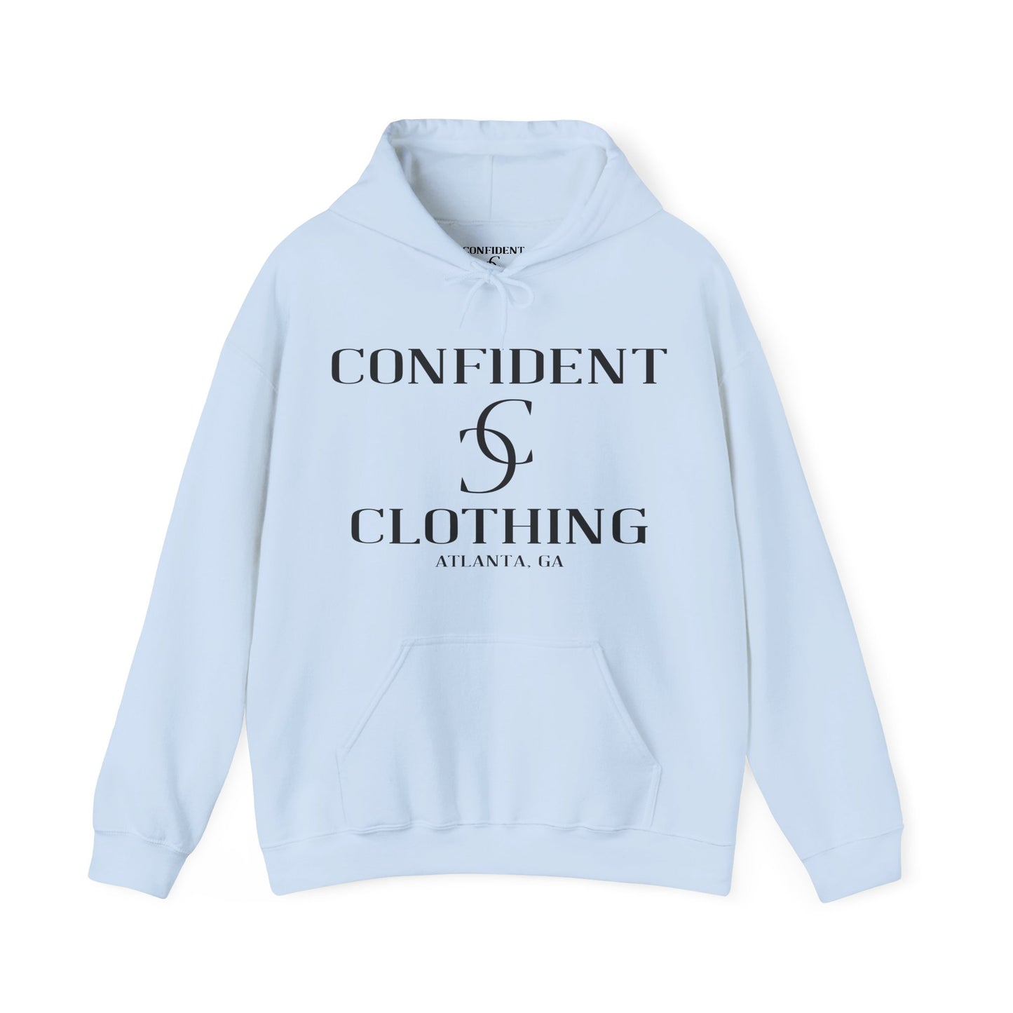 cc (Unisex) multi-color Confident Clothing Luxury Hooded Sweatshirt (black logo)
