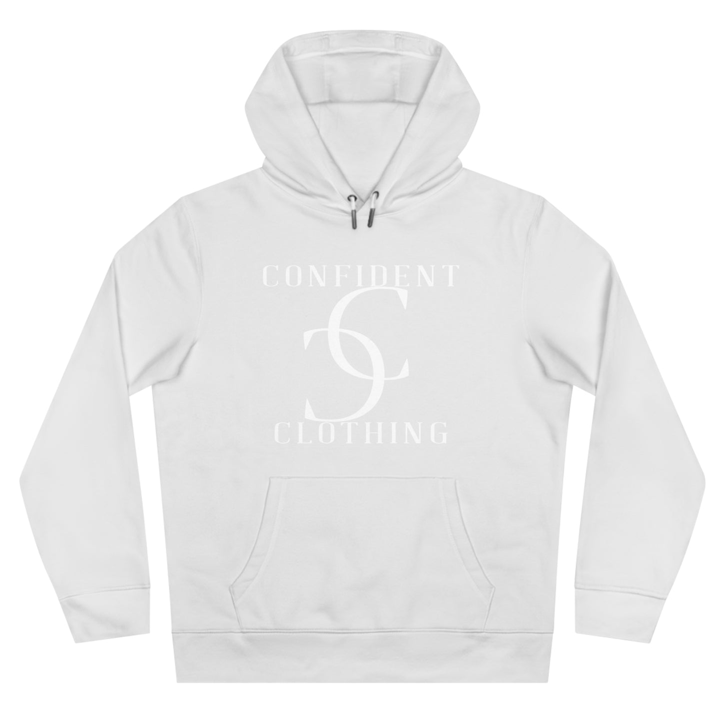 (hoodie unisex) multi-color Confident Clothing Luxury Hooded Sweatshirt (big cc white logo)