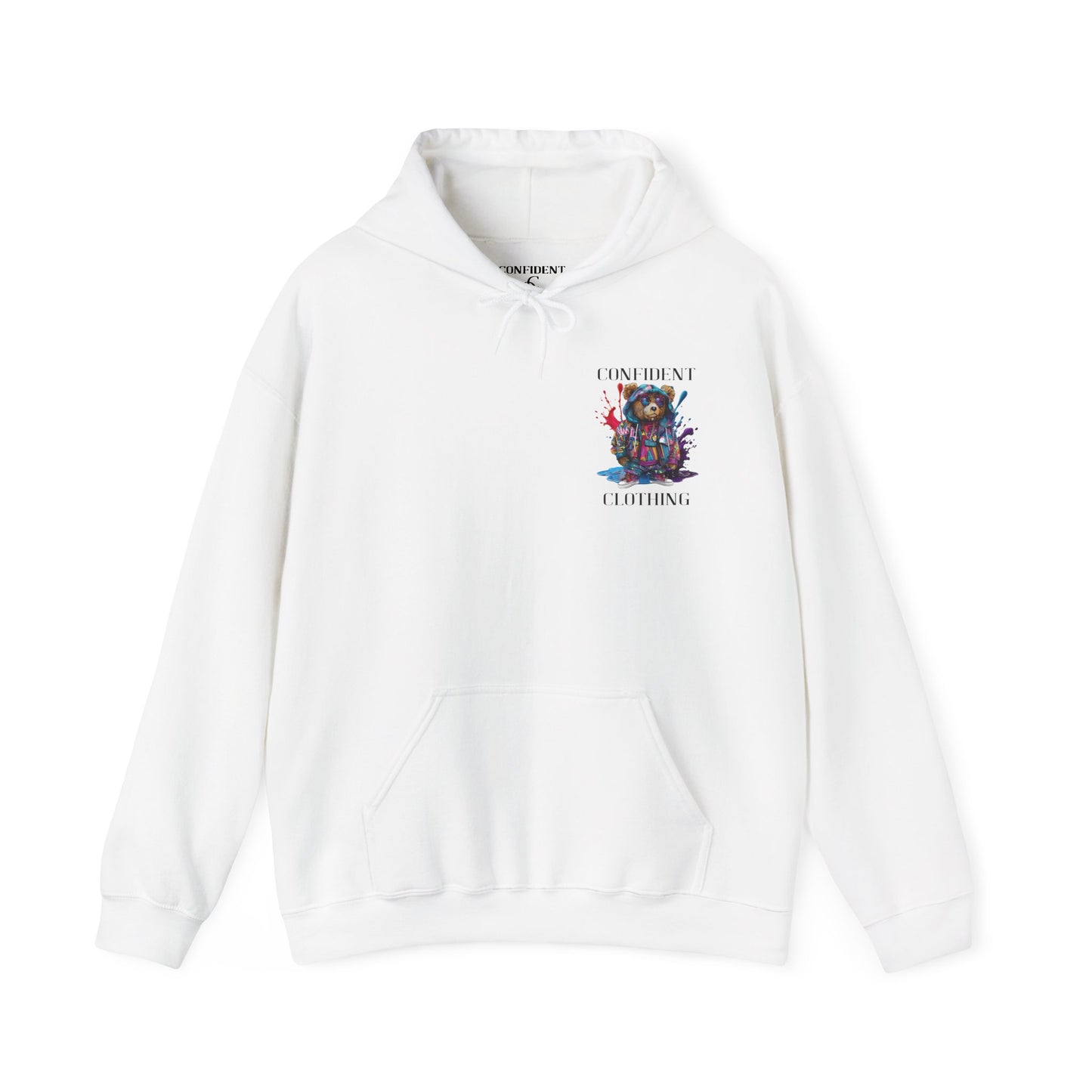 (Unisex) Confident Clothing Luxury Hooded Sweatshirt Urban Bear Collection (I Stay Drip Bear black logo)