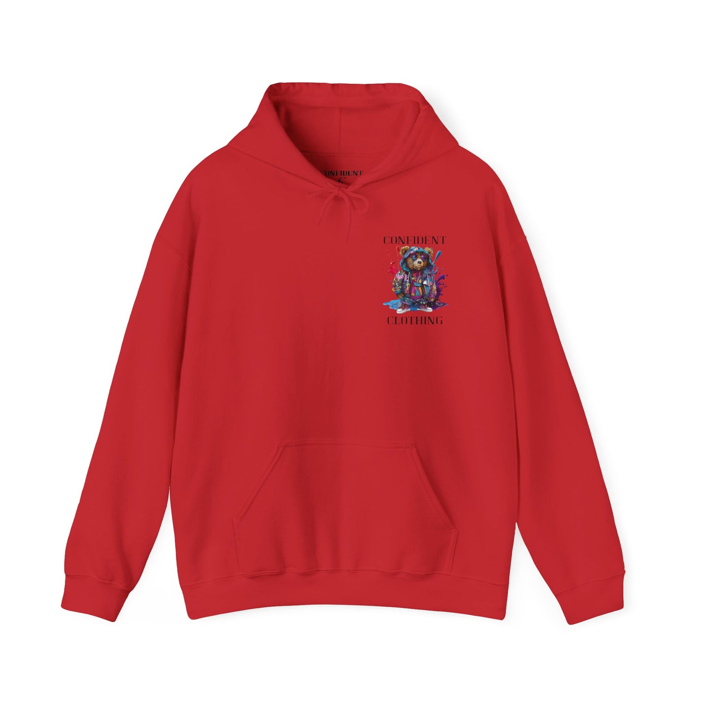 (Unisex) Confident Clothing Luxury Hooded Sweatshirt Urban Bear Collection (I Stay Drip Bear black logo)