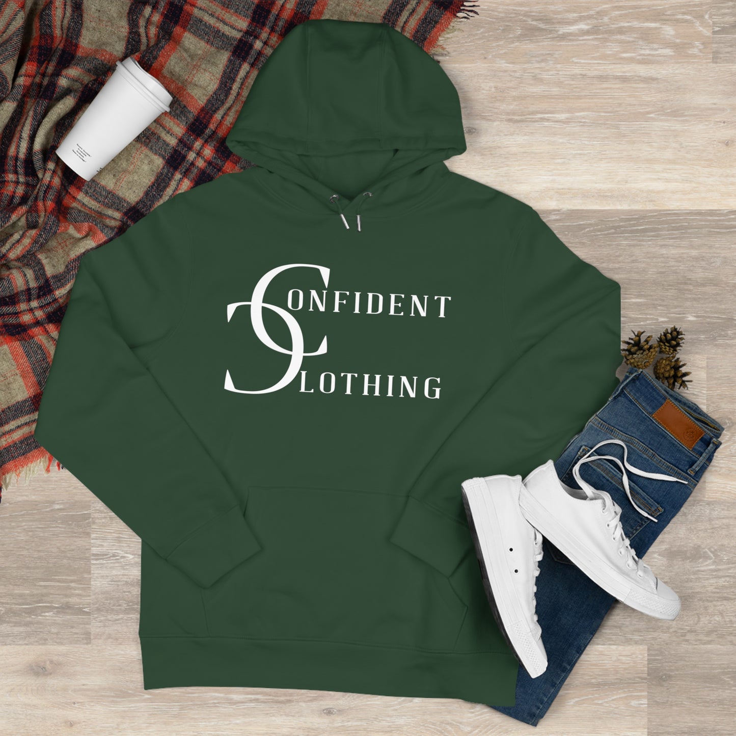 (hoodie unisex) multi-color Confident Clothing Luxury Hooded Sweatshirt (wcc white logo)
