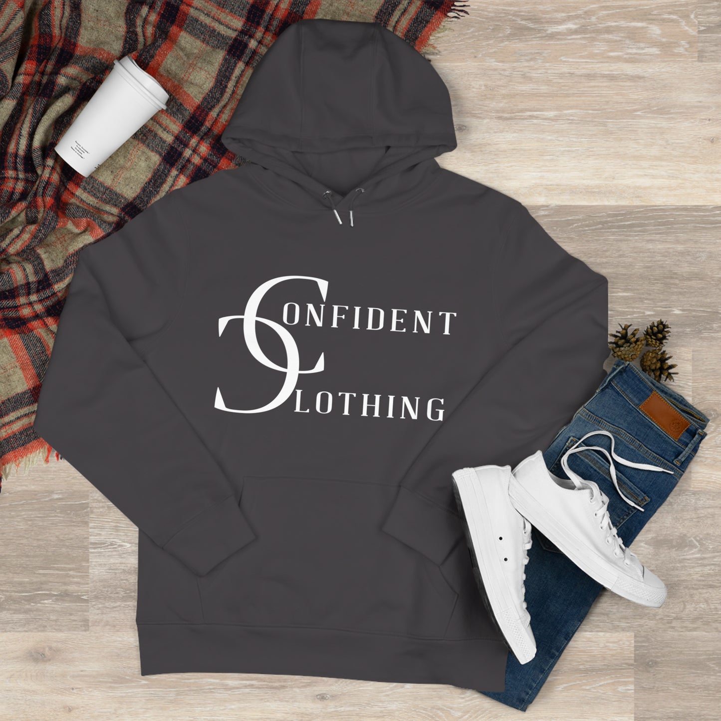 (hoodie unisex) multi-color Confident Clothing Luxury Hooded Sweatshirt (wcc white logo)