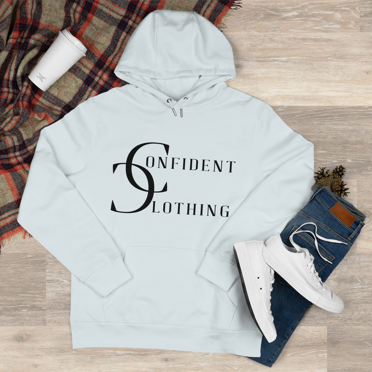 (hoodie unisex) multi-color Confident Clothing Luxury Hooded Sweatshirt (wcc black logo)