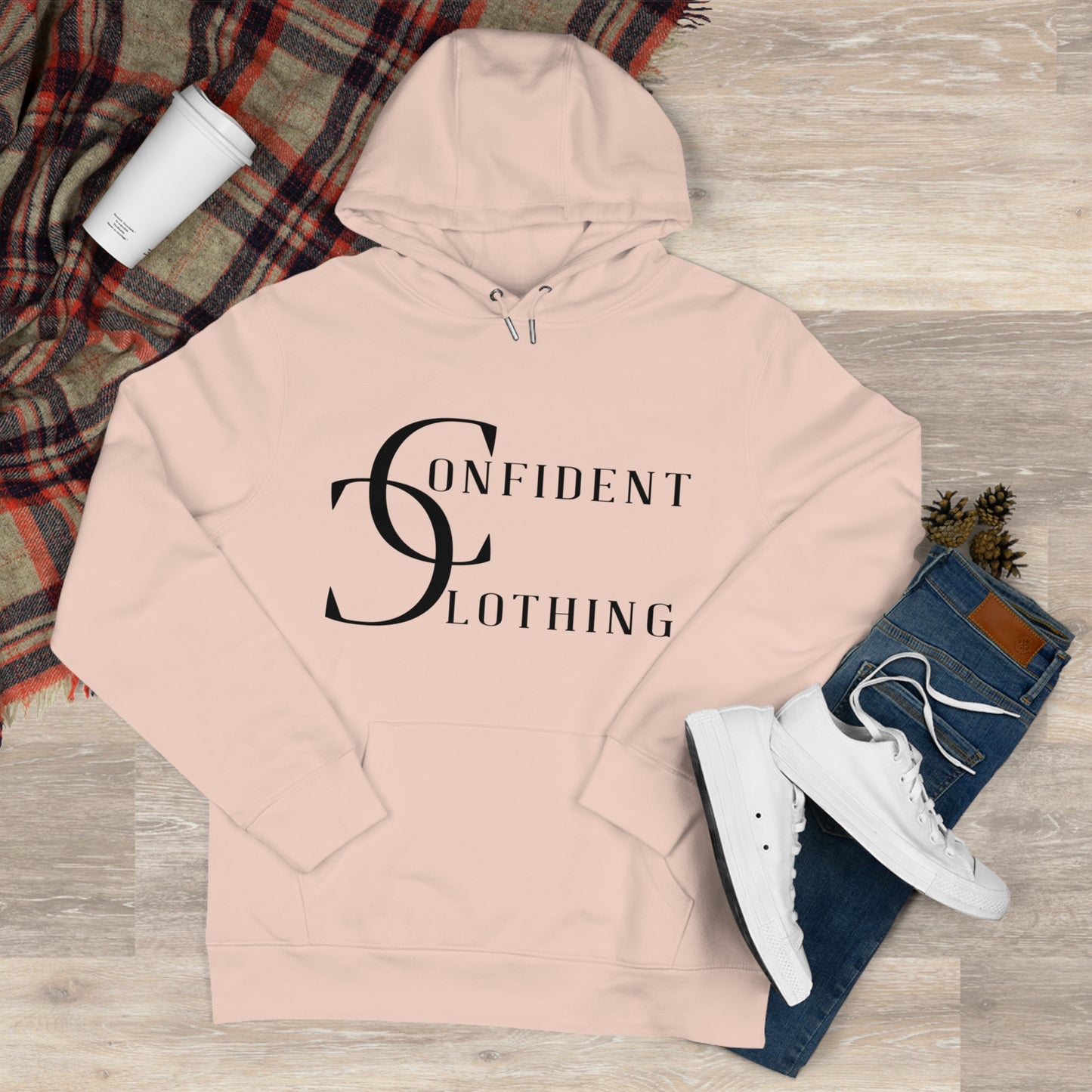 (hoodie unisex) multi-color Confident Clothing Luxury Hooded Sweatshirt (wcc black logo)