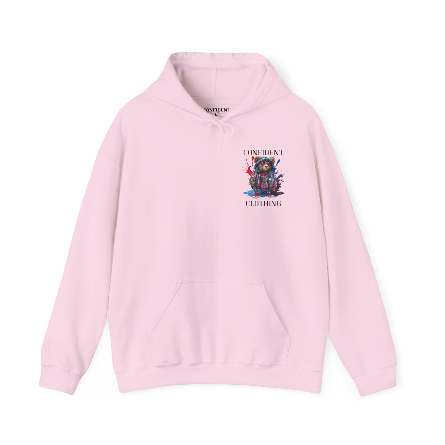 (Unisex) Confident Clothing Luxury Hooded Sweatshirt Urban Bear Collection (I Stay Drip Bear black logo)
