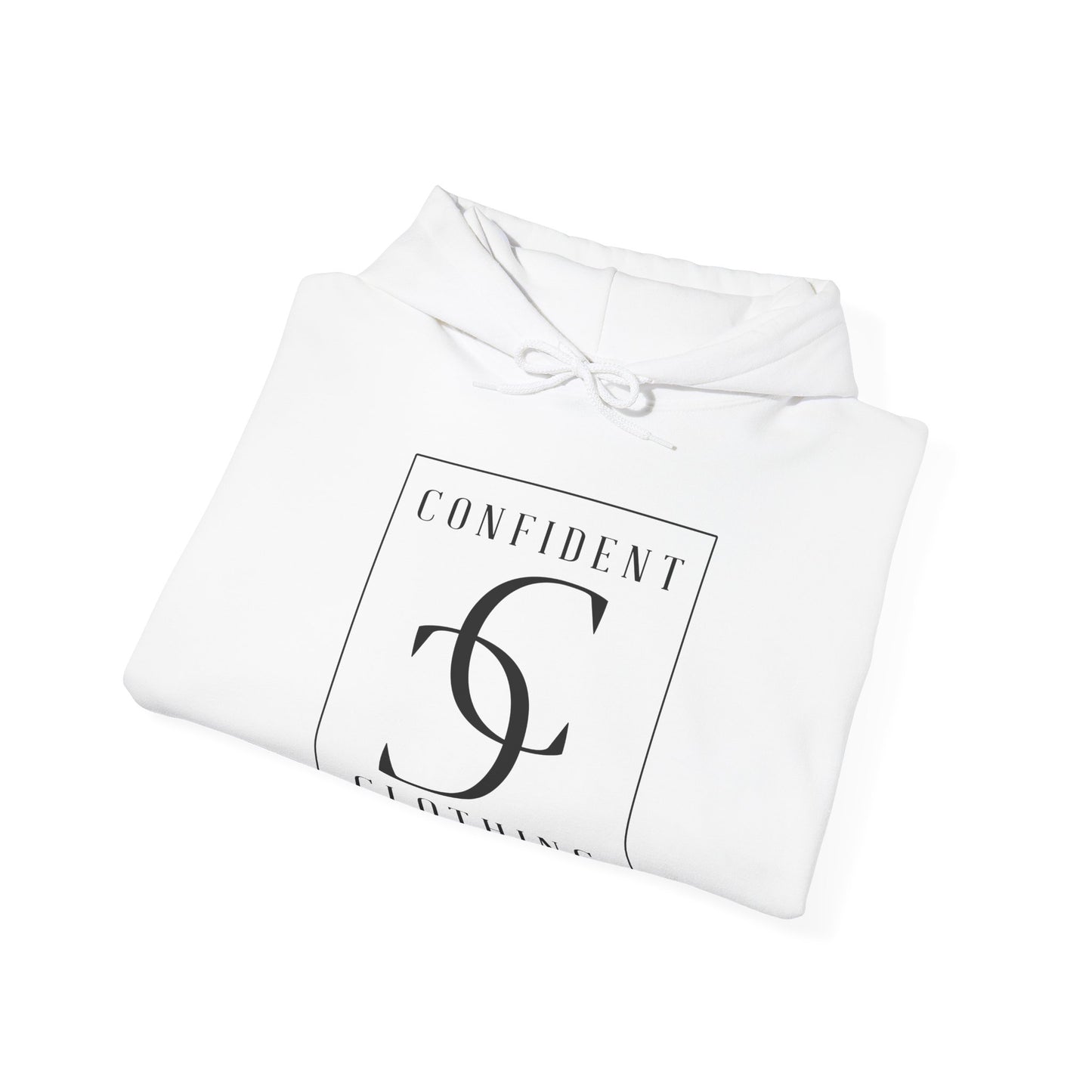 cc (Unisex) multi-color Confident Clothing Luxury Hooded Sweatshirt (black logo)