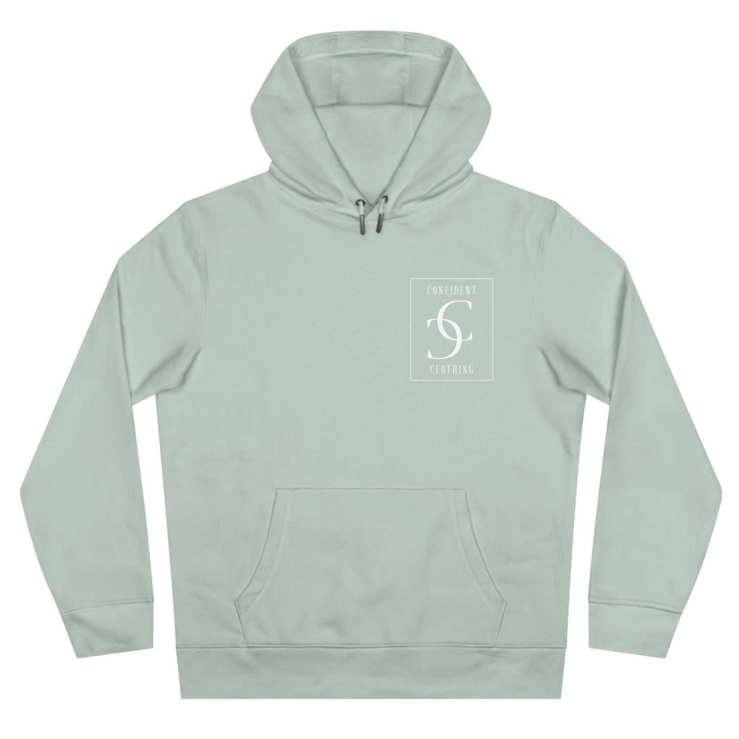 (hoodie unisex) multi-color Confident Clothing Luxury Hooded Sweatshirt (big cc white logo on back)