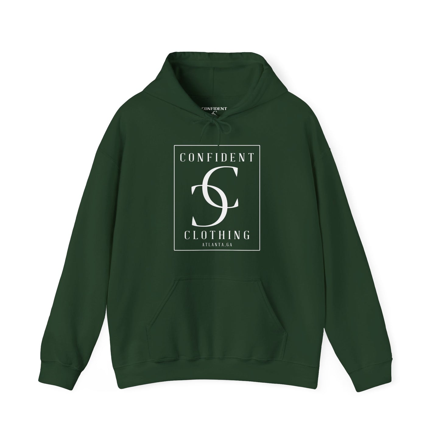 cc (Unisex) multi-color Confident Clothing Luxury Hooded Sweatshirt (frame white logo)