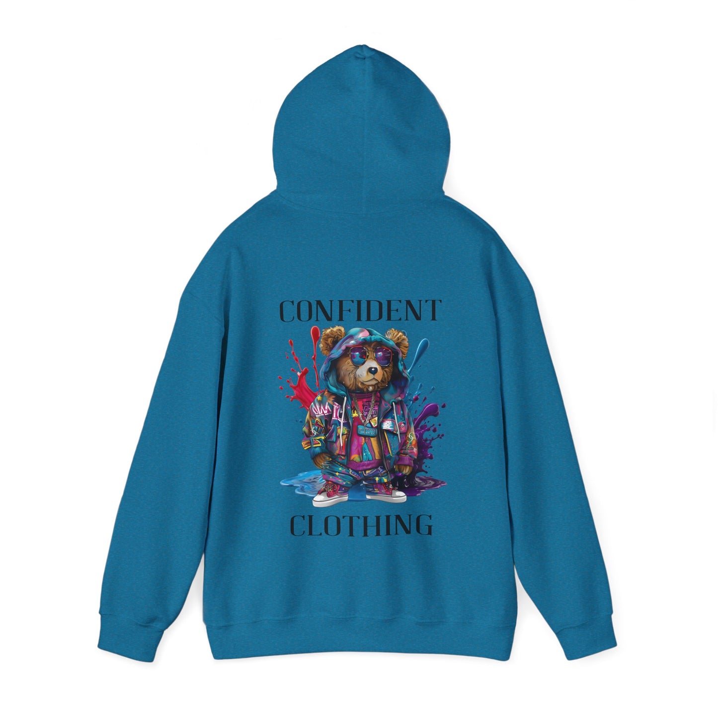 (Unisex) Confident Clothing Luxury Hooded Sweatshirt Urban Bear Collection (I Stay Drip Bear black logo)