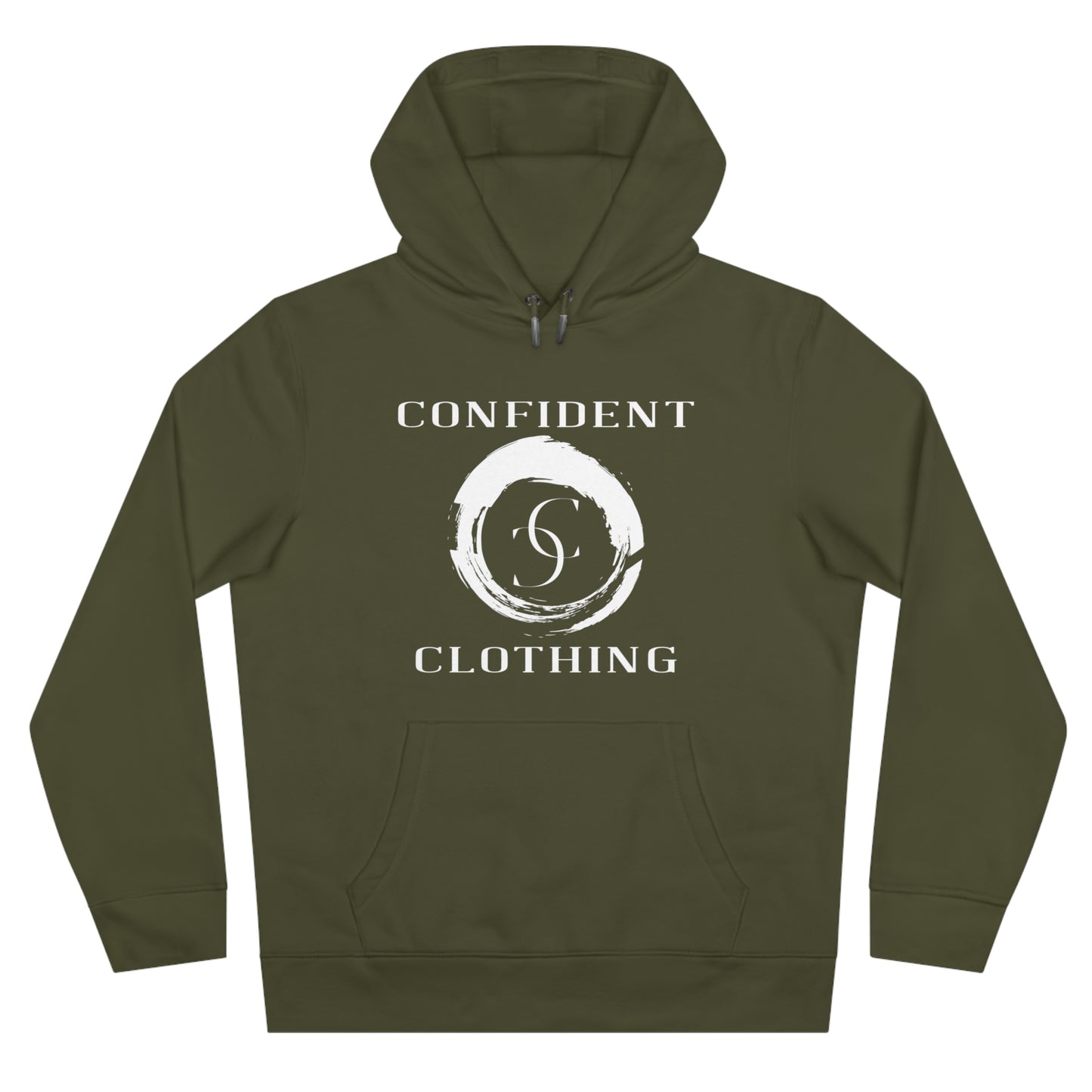 (hoodie unisex) multi-color Confident Clothing Luxury Hooded Sweatshirt (big cc circle white logo)