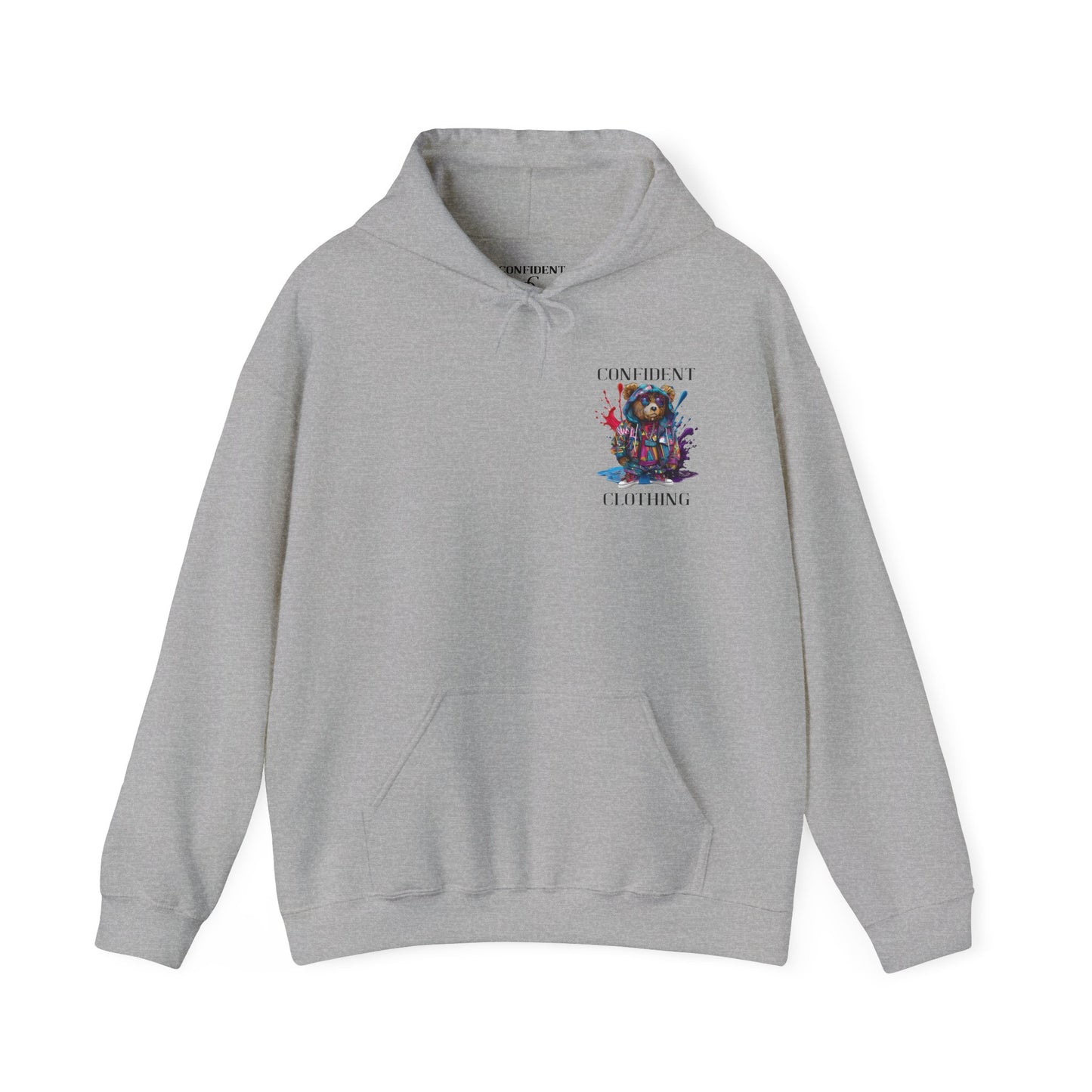 (Unisex) Confident Clothing Luxury Hooded Sweatshirt Urban Bear Collection (I Stay Drip Bear black logo)
