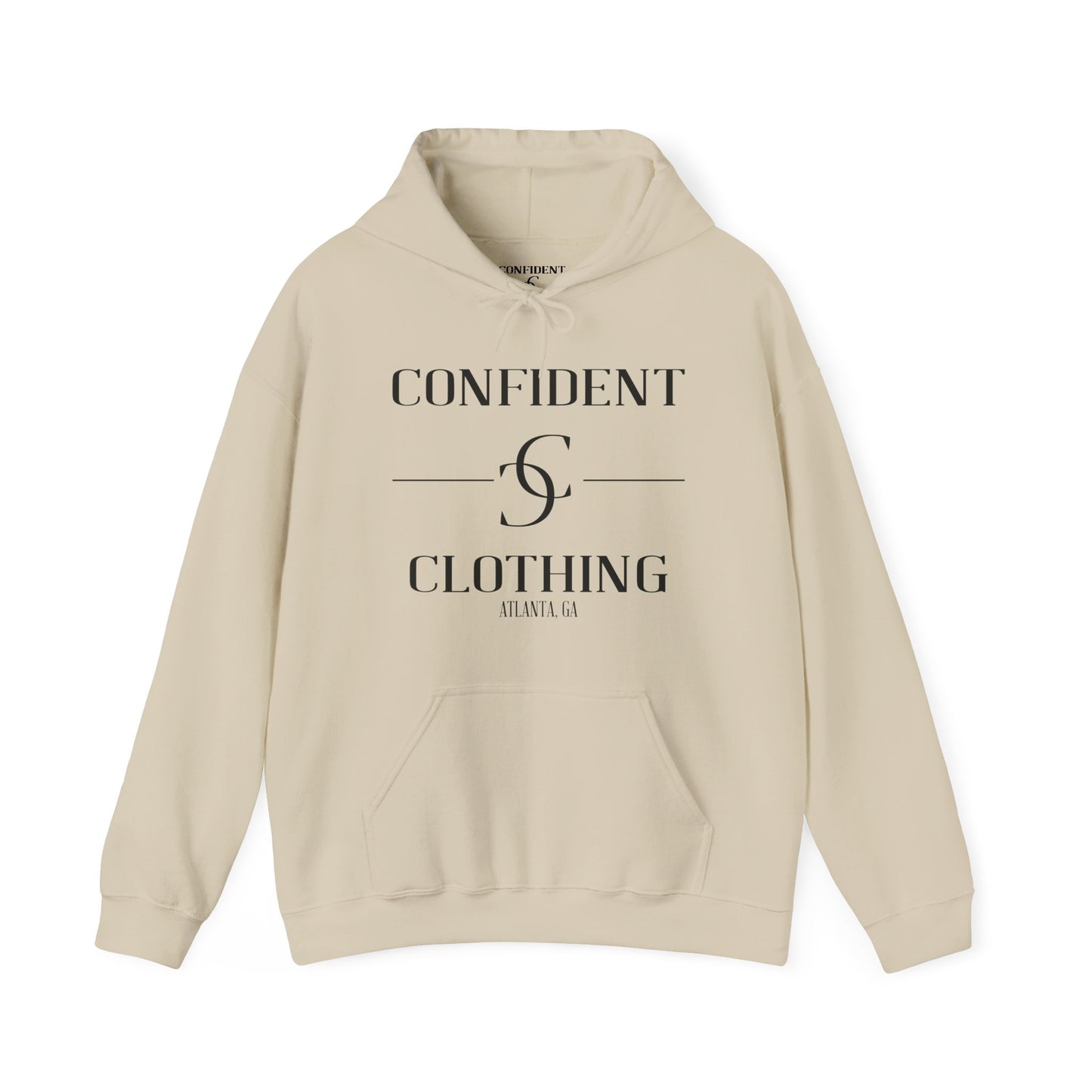 cc (Unisex) multi-color Confident Clothing Luxury Hooded Sweatshirt (black logo)