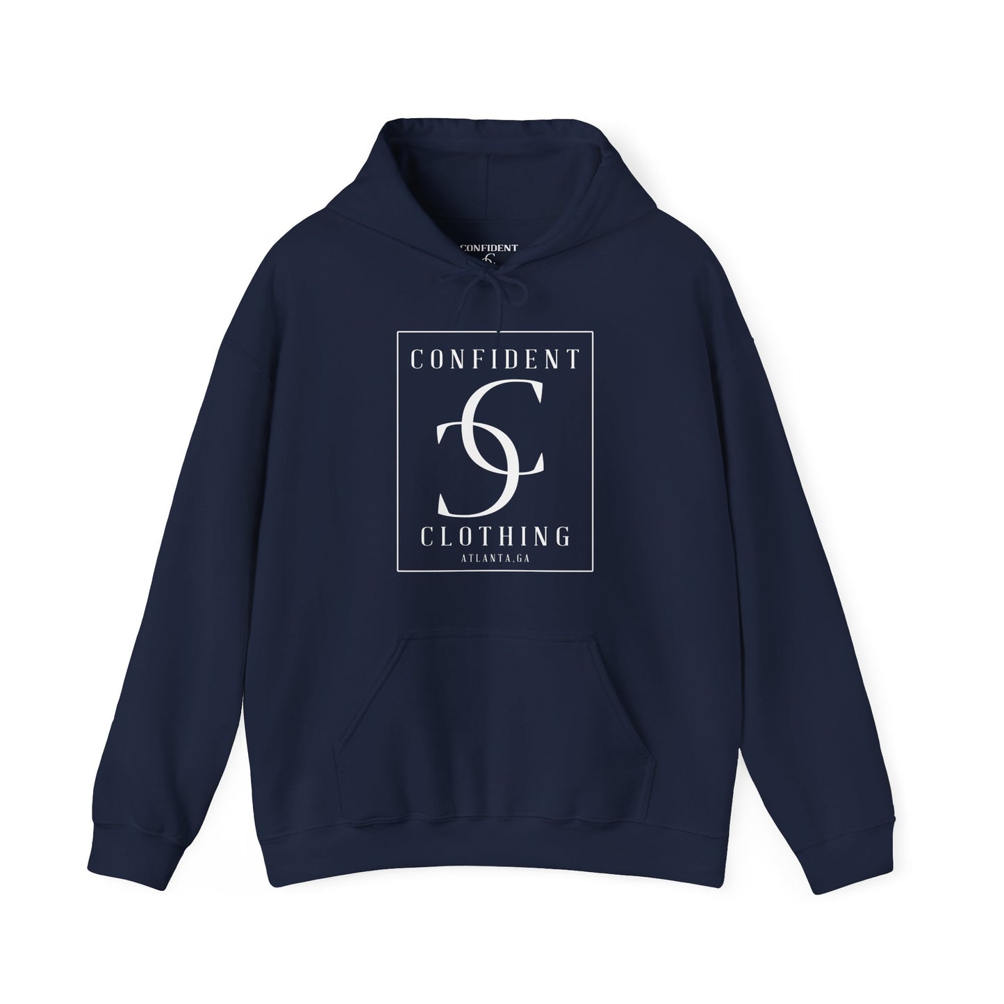 cc (Unisex) multi-color Confident Clothing Luxury Hooded Sweatshirt (frame white logo)