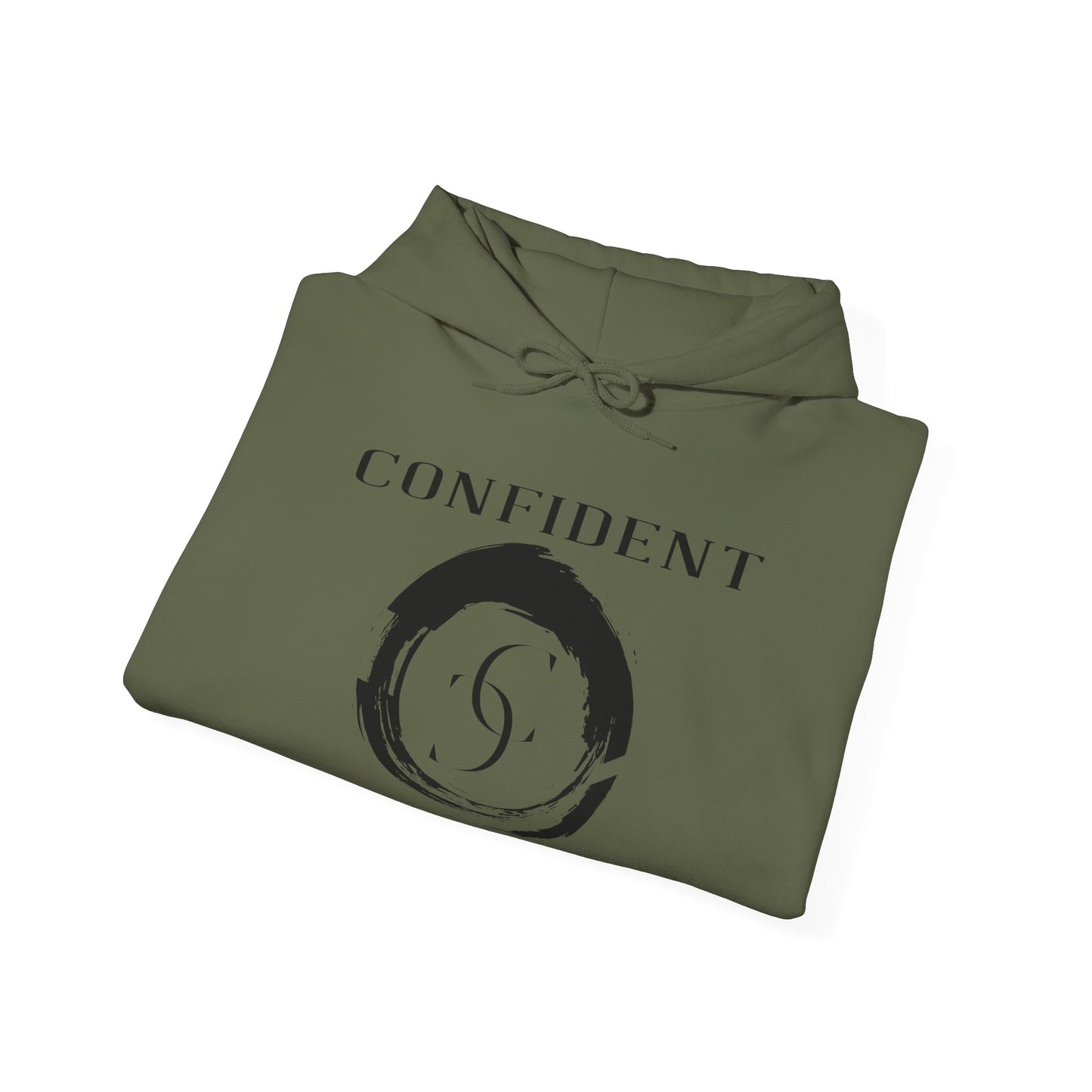 cc (Unisex) multi-color Confident Clothing Luxury Hooded Sweatshirt black logo swirl nc)