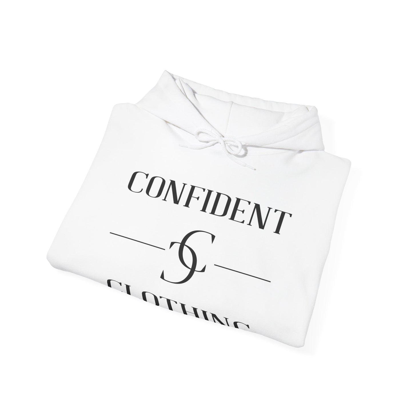 cc (Unisex) multi-color Confident Clothing Luxury Hooded Sweatshirt (black logo)