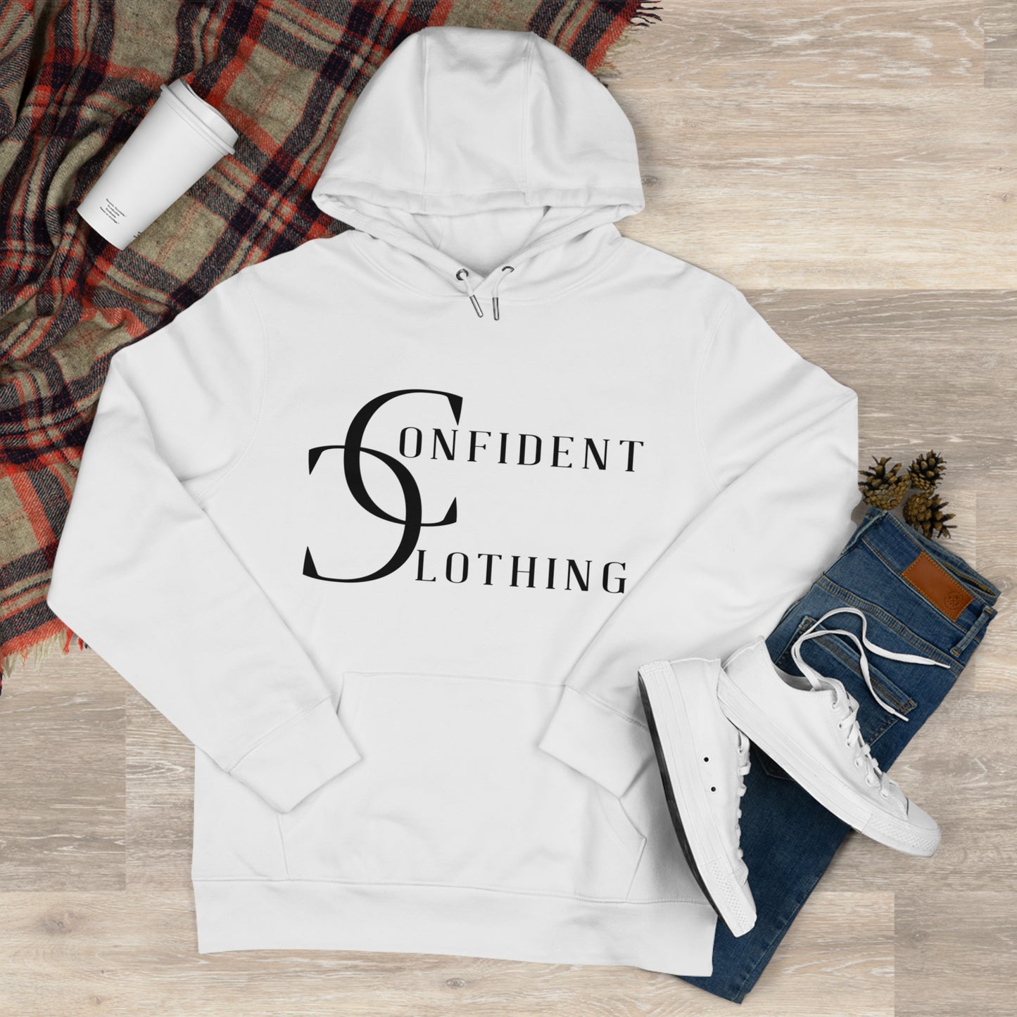 (hoodie unisex) multi-color Confident Clothing Luxury Hooded Sweatshirt (wcc black logo)