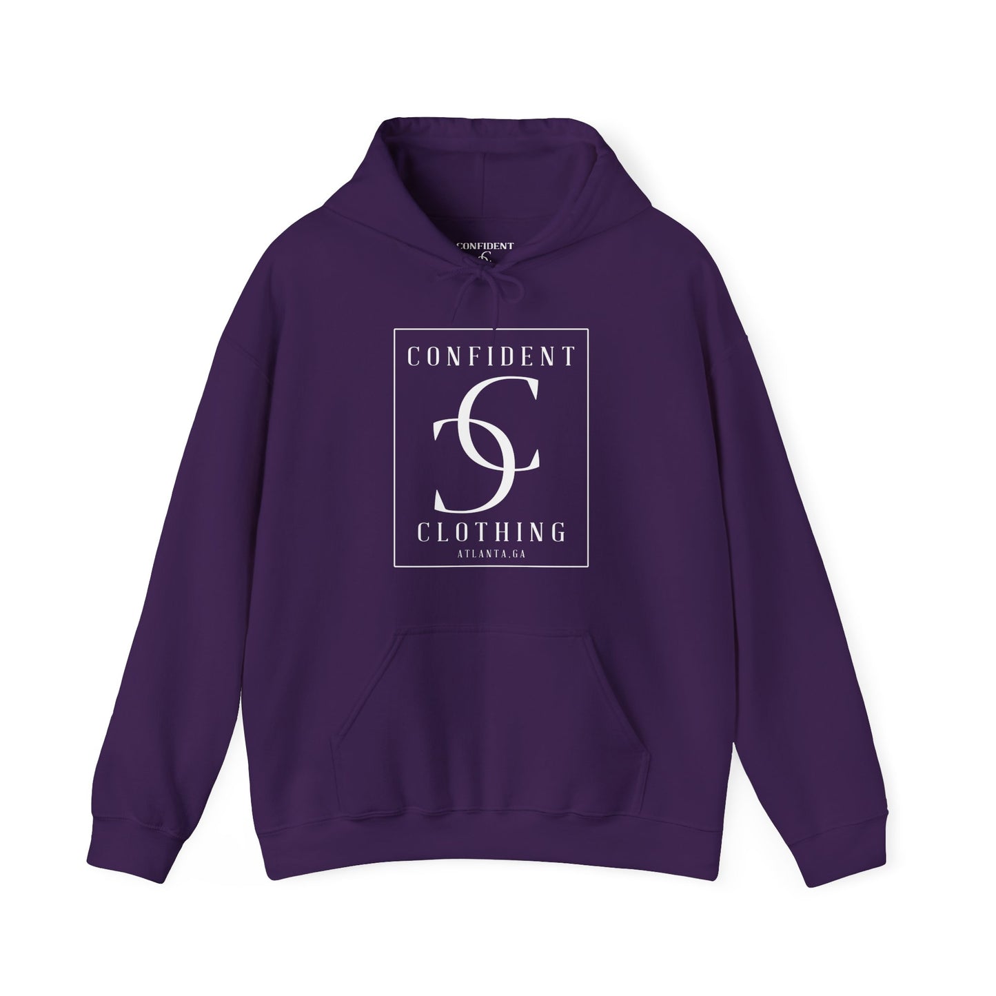 cc (Unisex) multi-color Confident Clothing Luxury Hooded Sweatshirt (frame white logo)