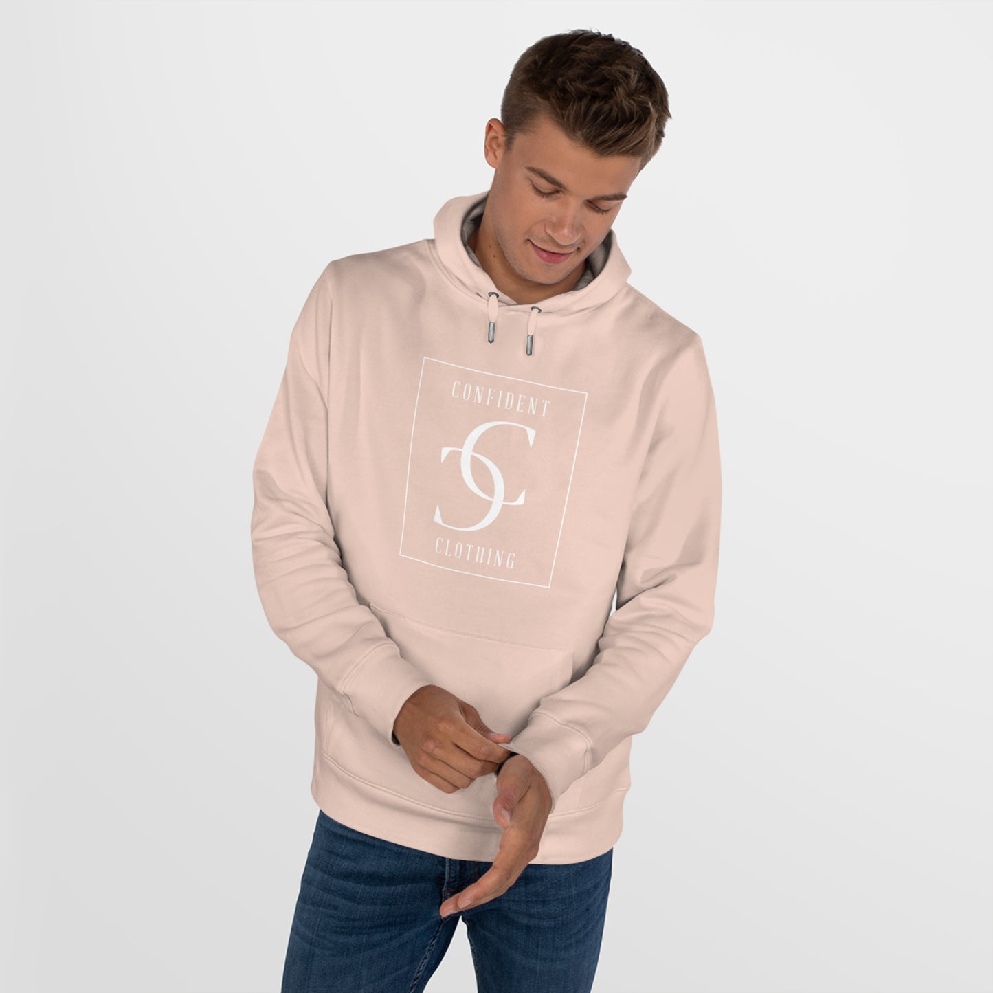(hoodie unisex) multi-color Confident Clothing Luxury Hooded Sweatshirt (frame white logo)