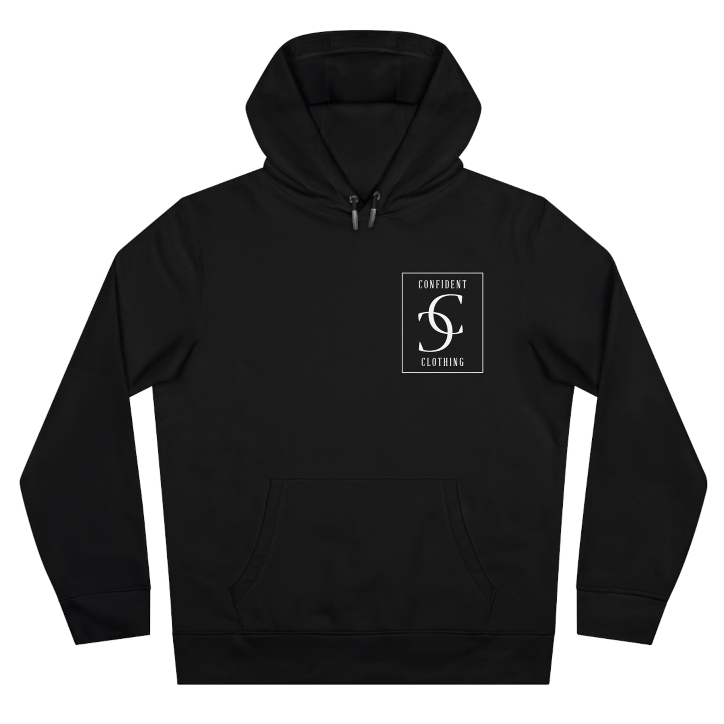 (hoodie unisex) multi-color Confident Clothing Luxury Hooded Sweatshirt (big cc white logo on back)