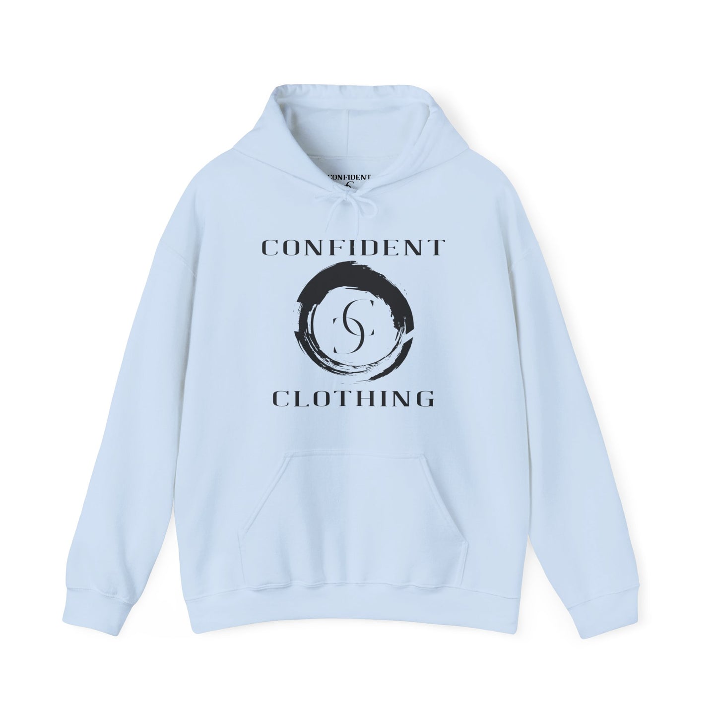 cc (Unisex) multi-color Confident Clothing Luxury Hooded Sweatshirt black logo swirl nc)