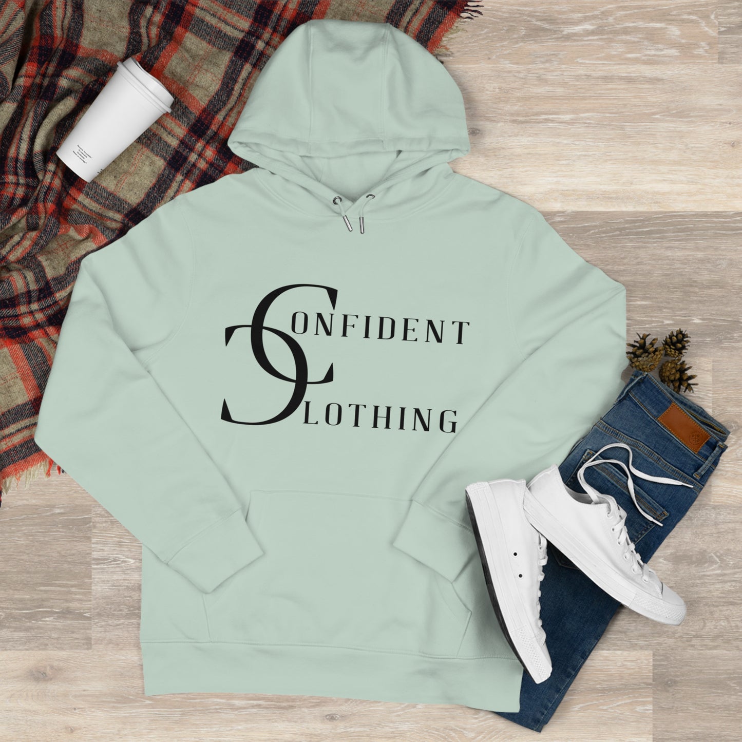 (hoodie unisex) multi-color Confident Clothing Luxury Hooded Sweatshirt (wcc black logo)