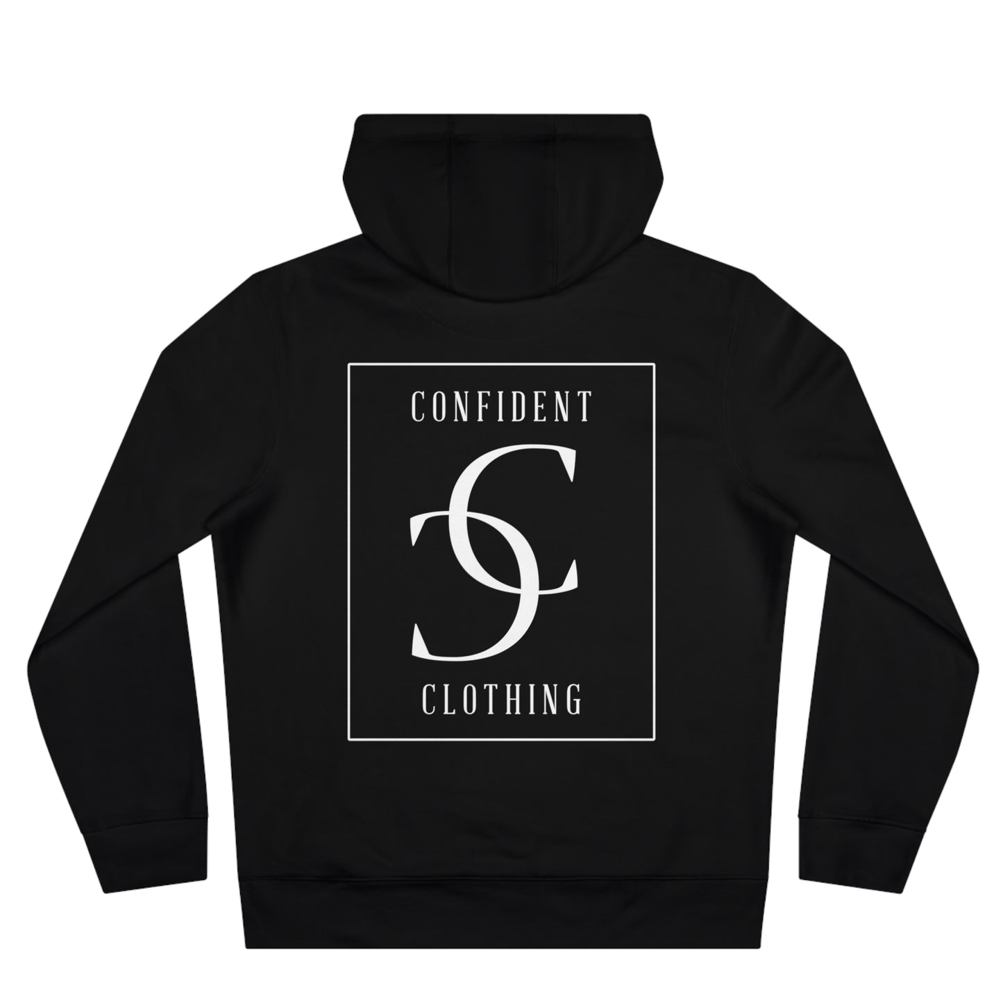 (hoodie unisex) multi-color Confident Clothing Luxury Hooded Sweatshirt (big cc white logo on back)