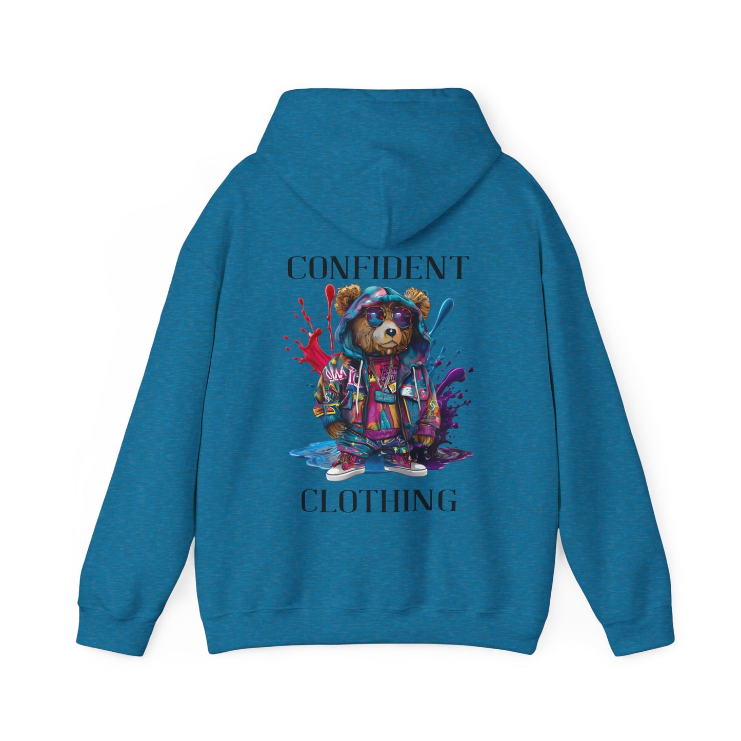 (Unisex) Confident Clothing Luxury Hooded Sweatshirt Urban Bear Collection (I Stay Drip Bear black logo)