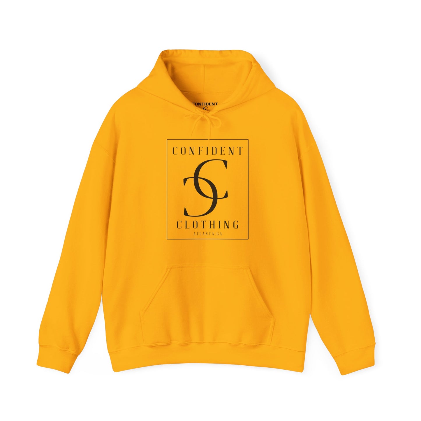 cc (Unisex) multi-color Confident Clothing Luxury Hooded Sweatshirt (black logo)