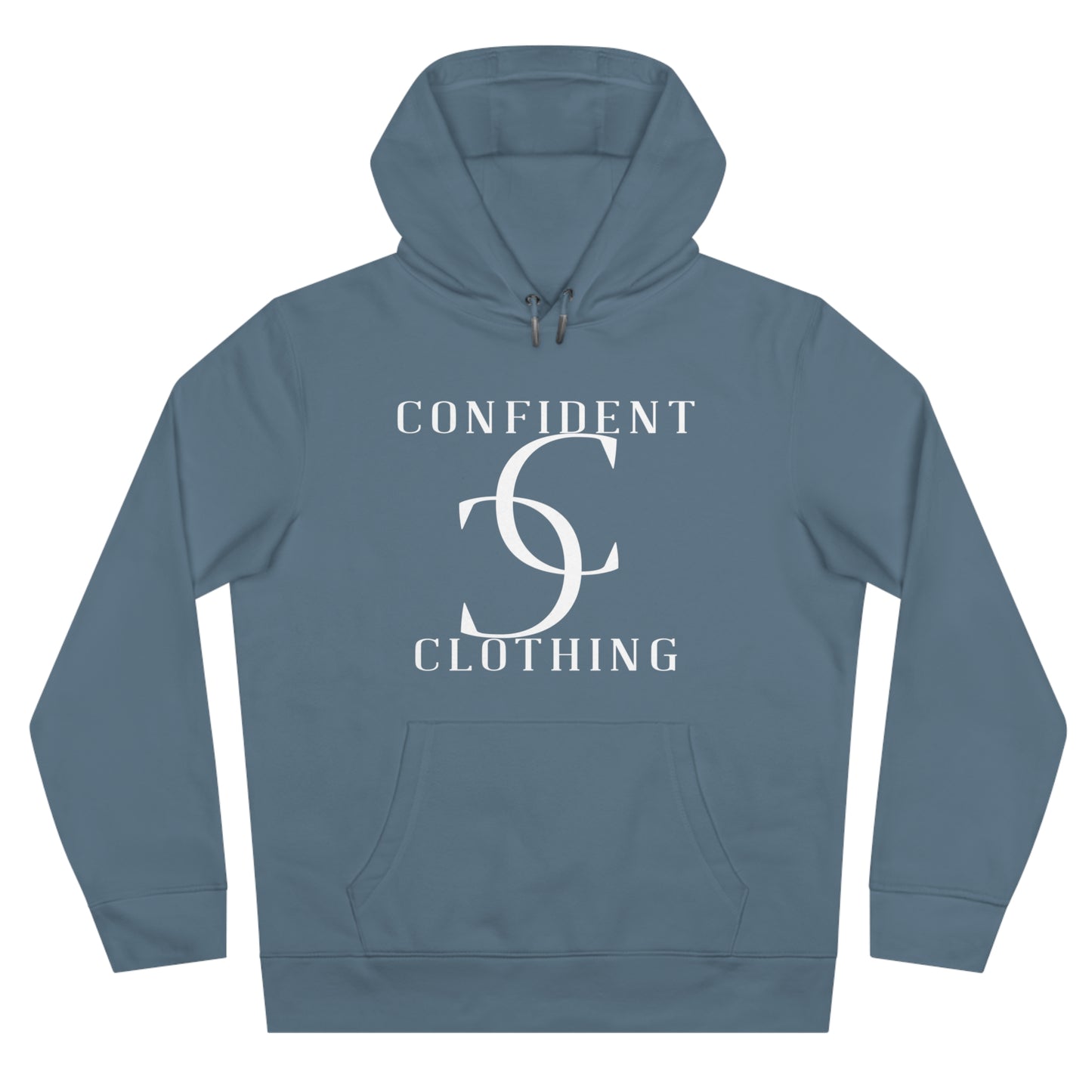 (hoodie unisex) multi-color Confident Clothing Luxury Hooded Sweatshirt (big cc white logo)
