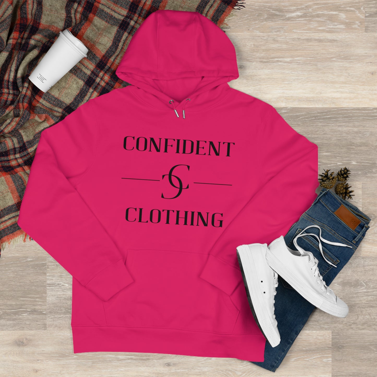 (hoodie unisex) multi-color Confident Clothing Luxury Hooded Sweatshirt (ml black logo)