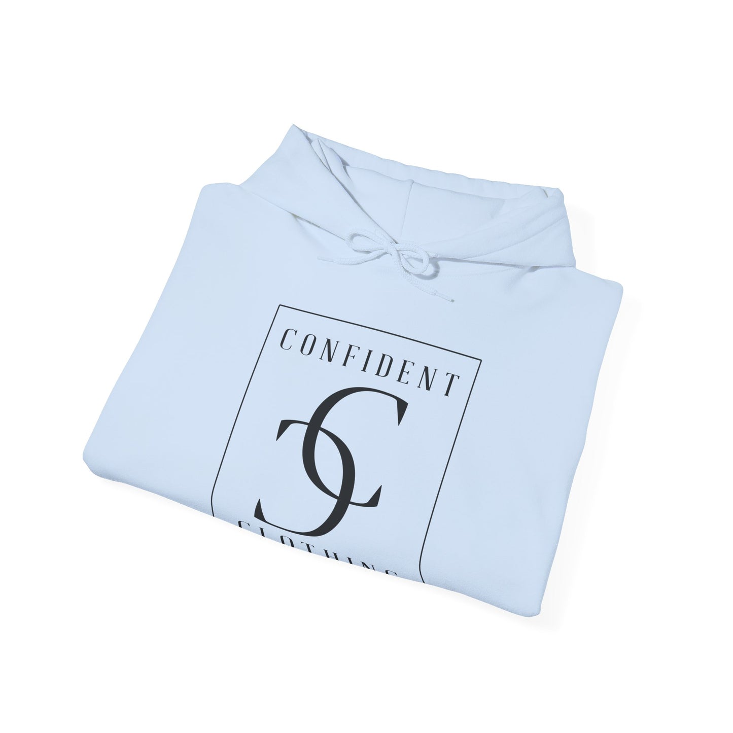 cc (Unisex) multi-color Confident Clothing Luxury Hooded Sweatshirt (black logo)