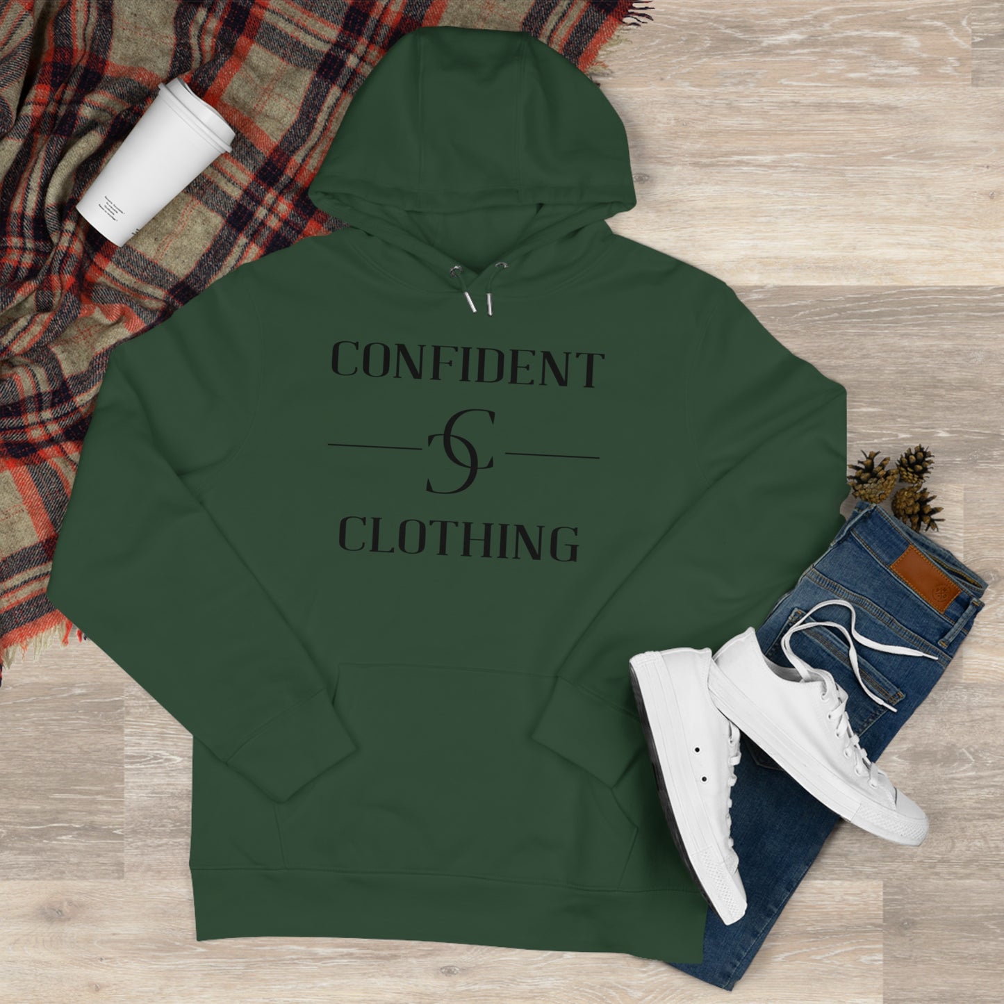 (hoodie unisex) multi-color Confident Clothing Luxury Hooded Sweatshirt (ml black logo)