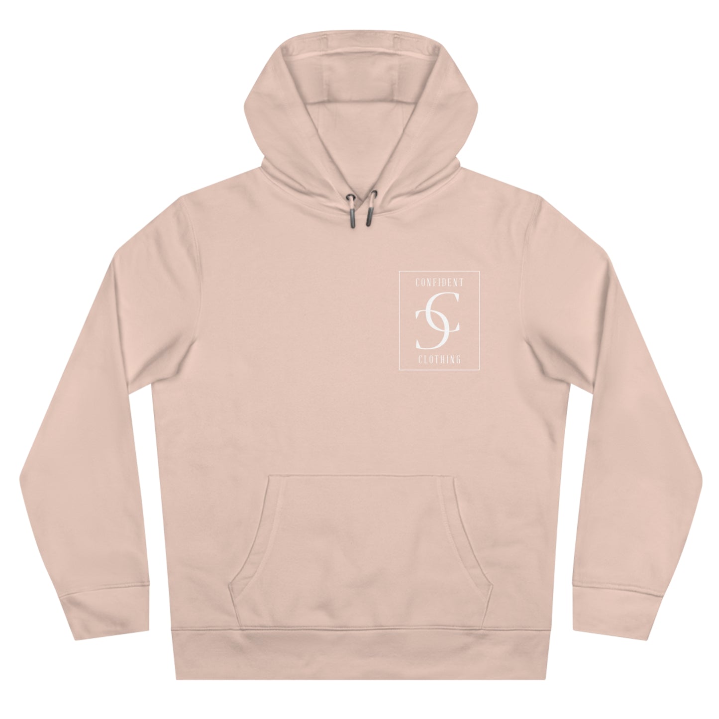 (hoodie unisex) multi-color Confident Clothing Luxury Hooded Sweatshirt (big cc white logo on back)
