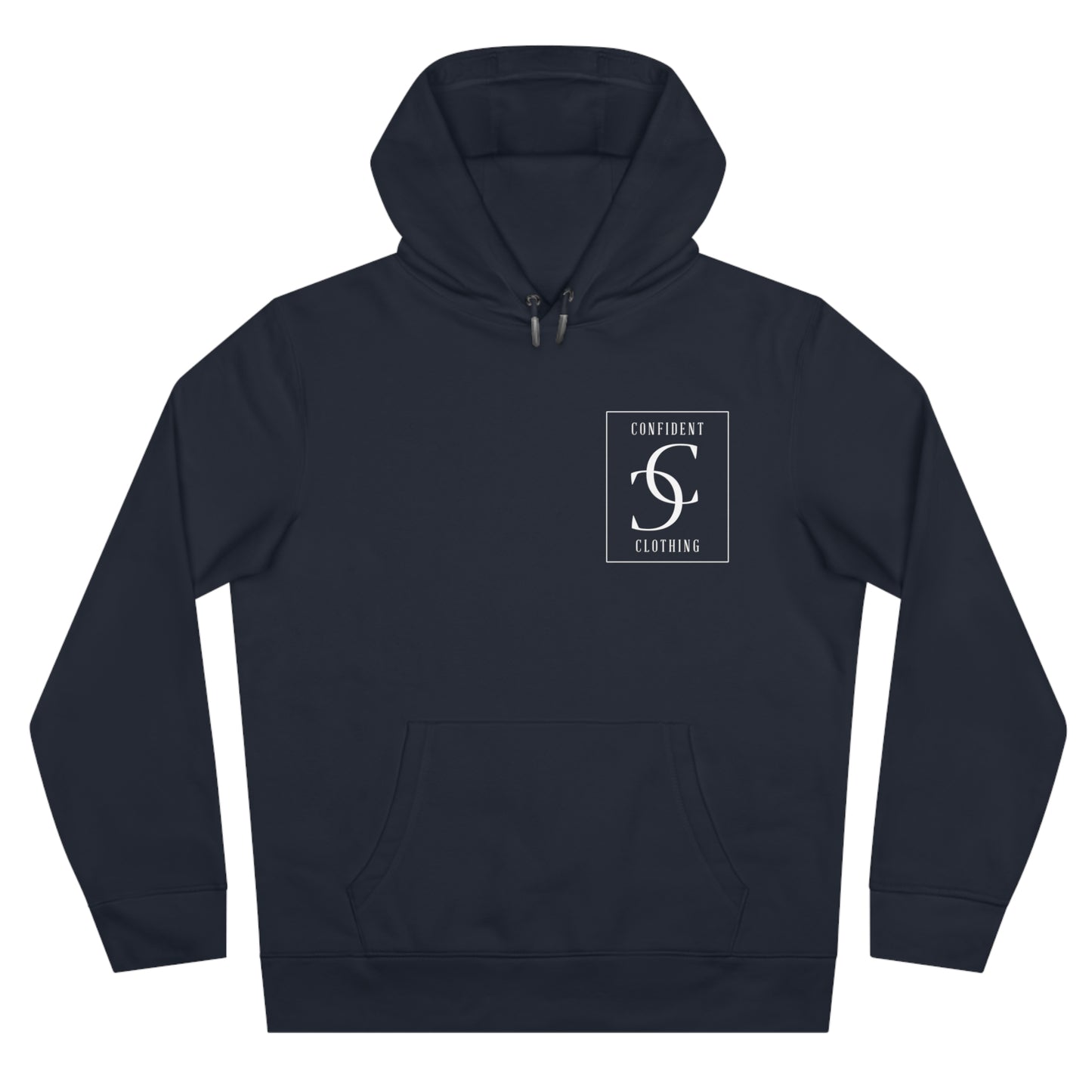 (hoodie unisex) multi-color Confident Clothing Luxury Hooded Sweatshirt (big cc white logo on back)