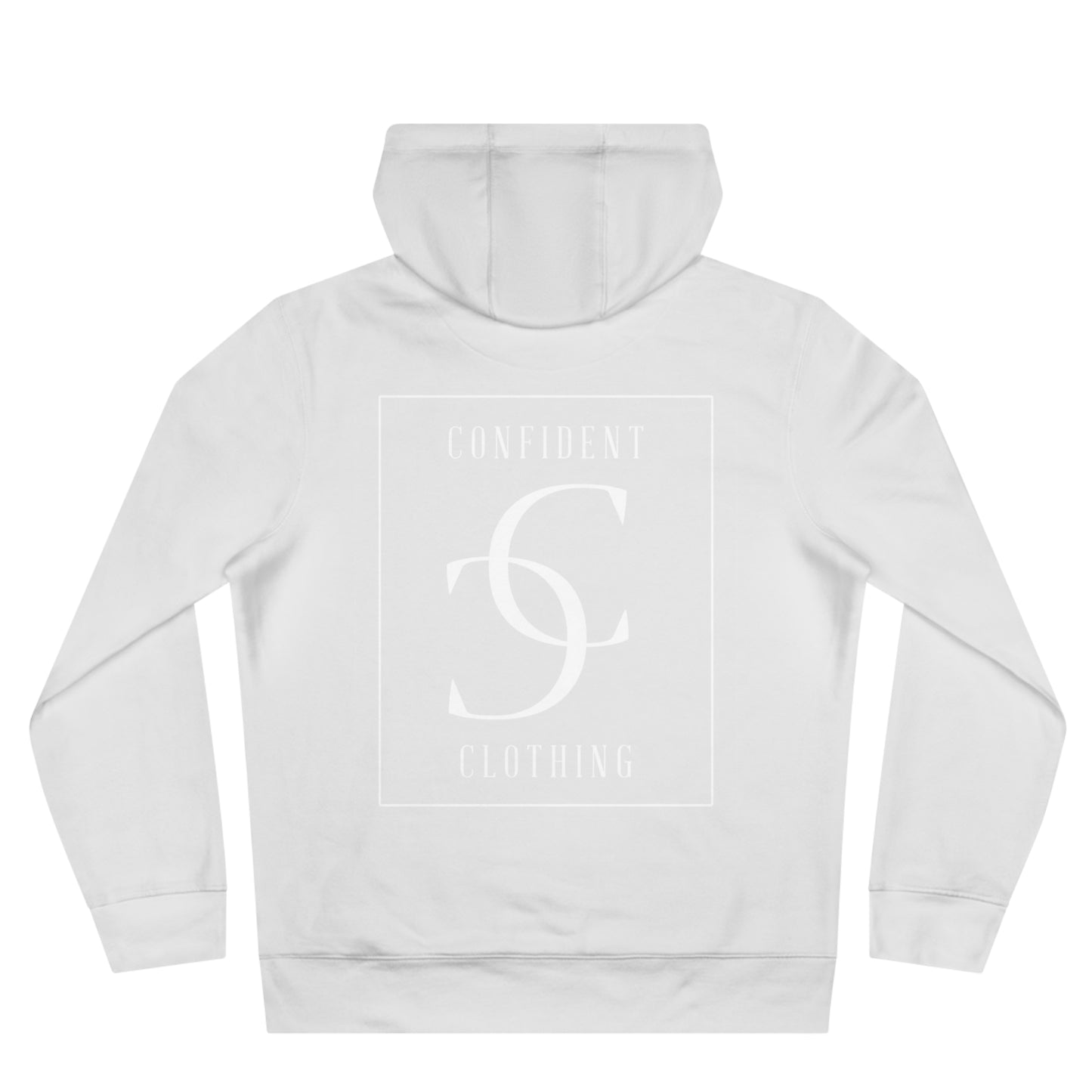 (hoodie unisex) multi-color Confident Clothing Luxury Hooded Sweatshirt (big cc white logo on back)