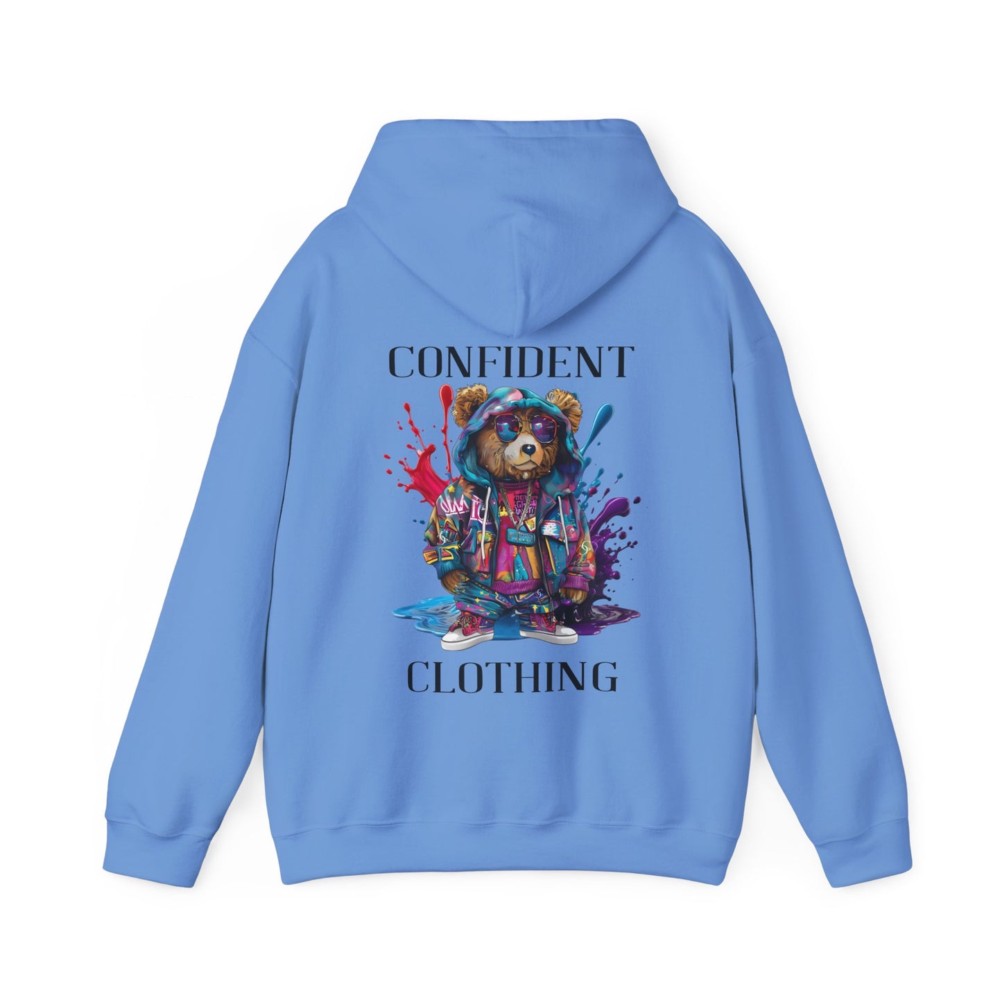 (Unisex) Confident Clothing Luxury Hooded Sweatshirt Urban Bear Collection (I Stay Drip Bear black logo)