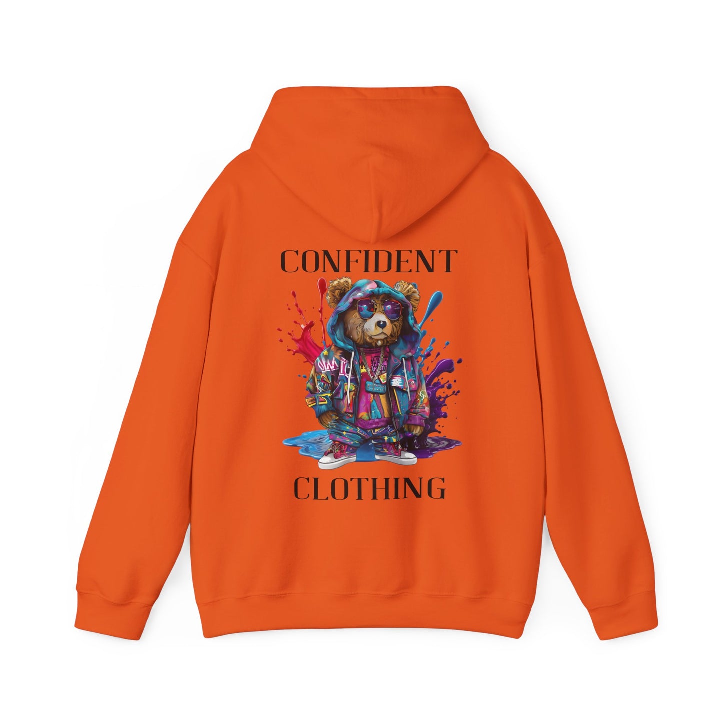 (Unisex) Confident Clothing Luxury Hooded Sweatshirt Urban Bear Collection (I Stay Drip Bear black logo)