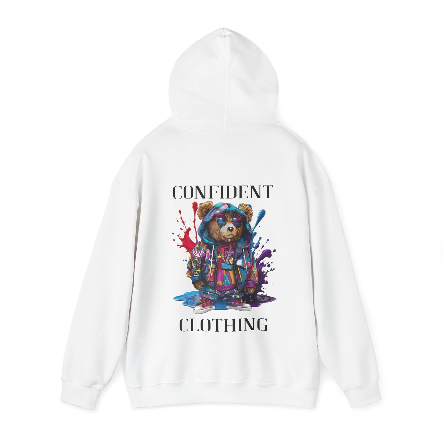 (Unisex) Confident Clothing Luxury Hooded Sweatshirt Urban Bear Collection (I Stay Drip Bear black logo)