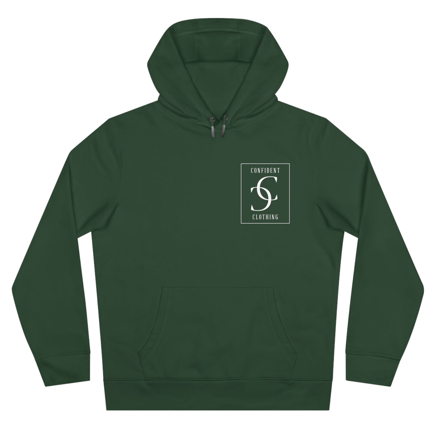 (hoodie unisex) multi-color Confident Clothing Luxury Hooded Sweatshirt (big cc white logo on back)