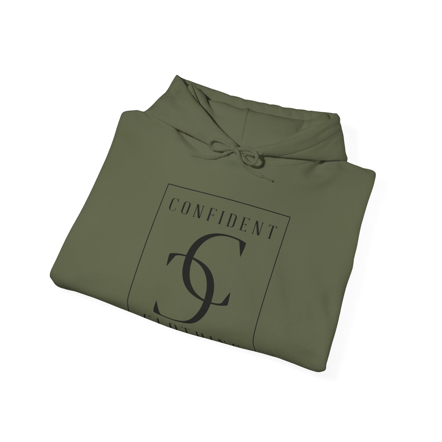 cc (Unisex) multi-color Confident Clothing Luxury Hooded Sweatshirt (black logo)