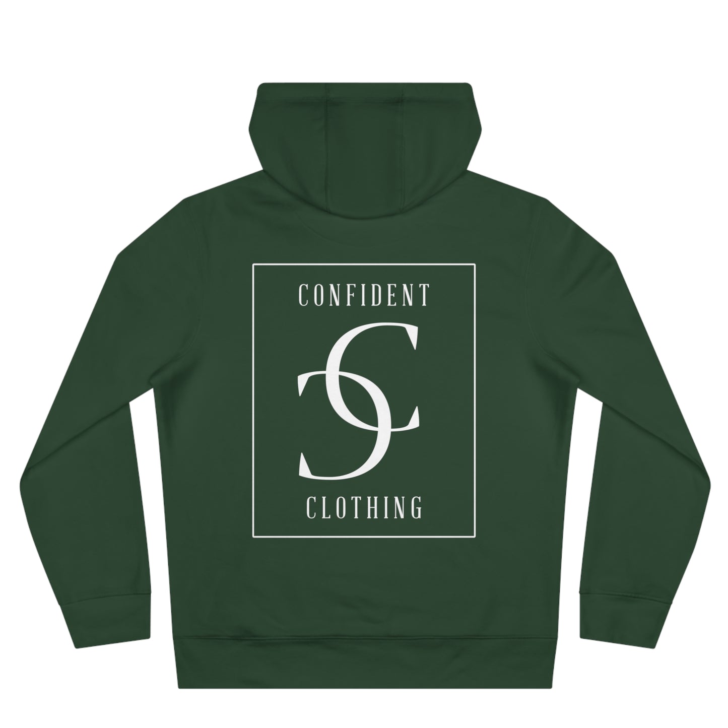 (hoodie unisex) multi-color Confident Clothing Luxury Hooded Sweatshirt (big cc white logo on back)