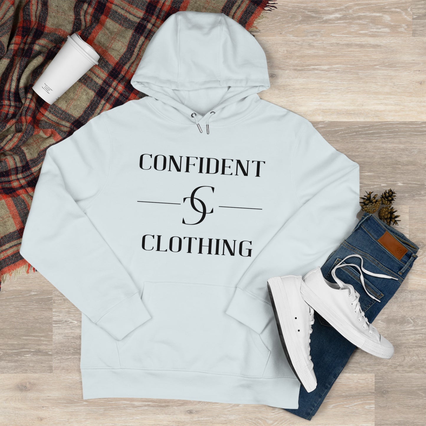 (hoodie unisex) multi-color Confident Clothing Luxury Hooded Sweatshirt (ml black logo)