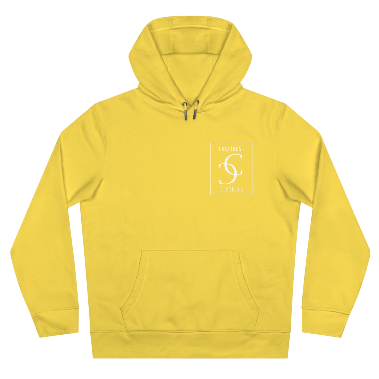 (hoodie unisex) multi-color Confident Clothing Luxury Hooded Sweatshirt (big cc white logo on back)