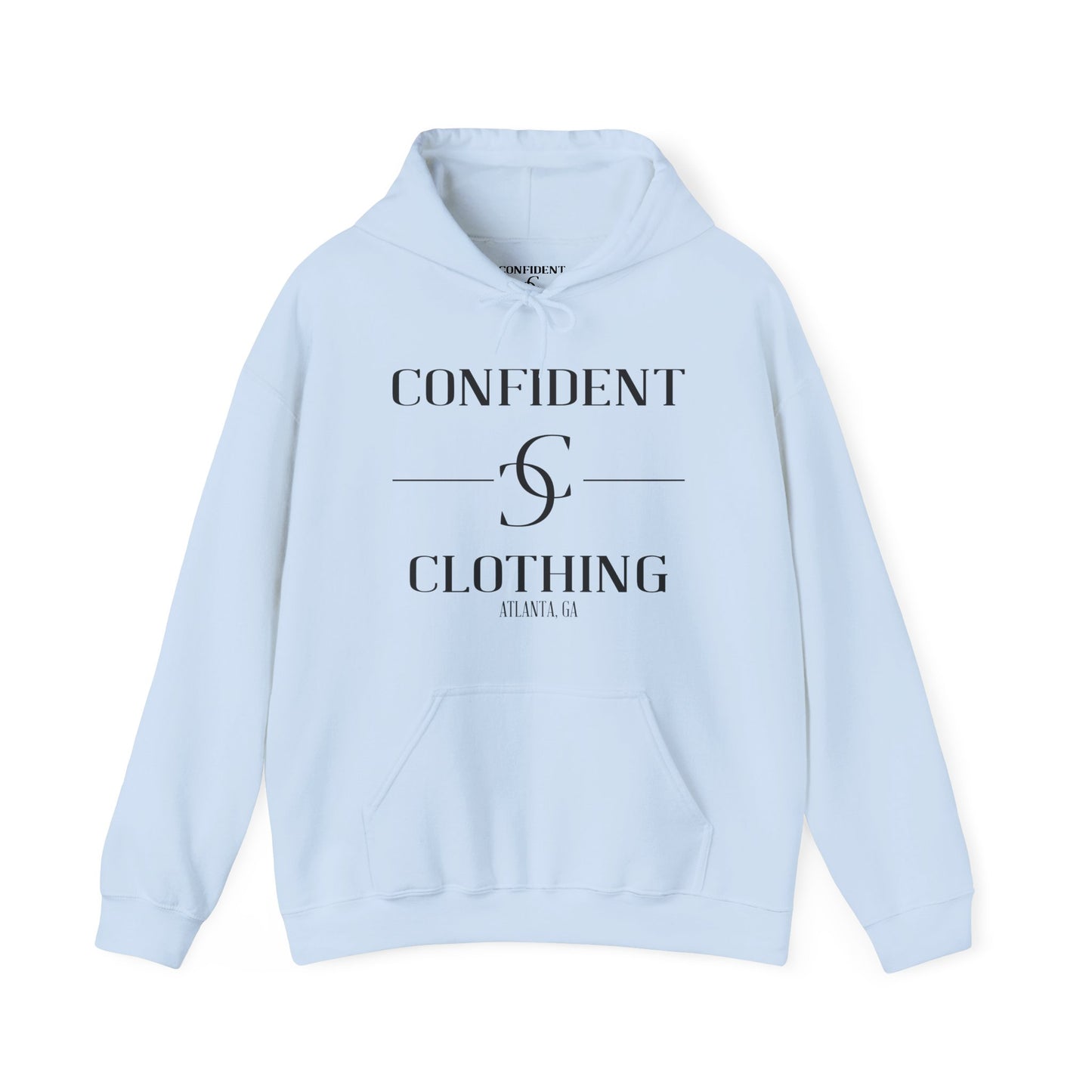 cc (Unisex) multi-color Confident Clothing Luxury Hooded Sweatshirt (black logo)