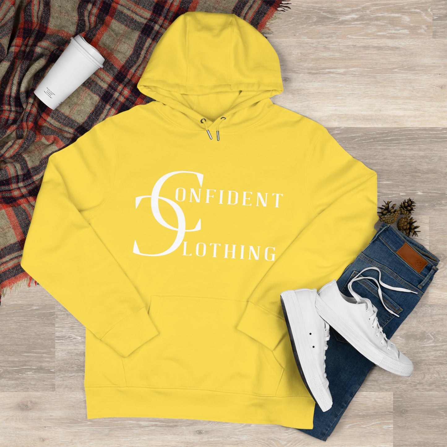 (hoodie unisex) multi-color Confident Clothing Luxury Hooded Sweatshirt (wcc white logo)