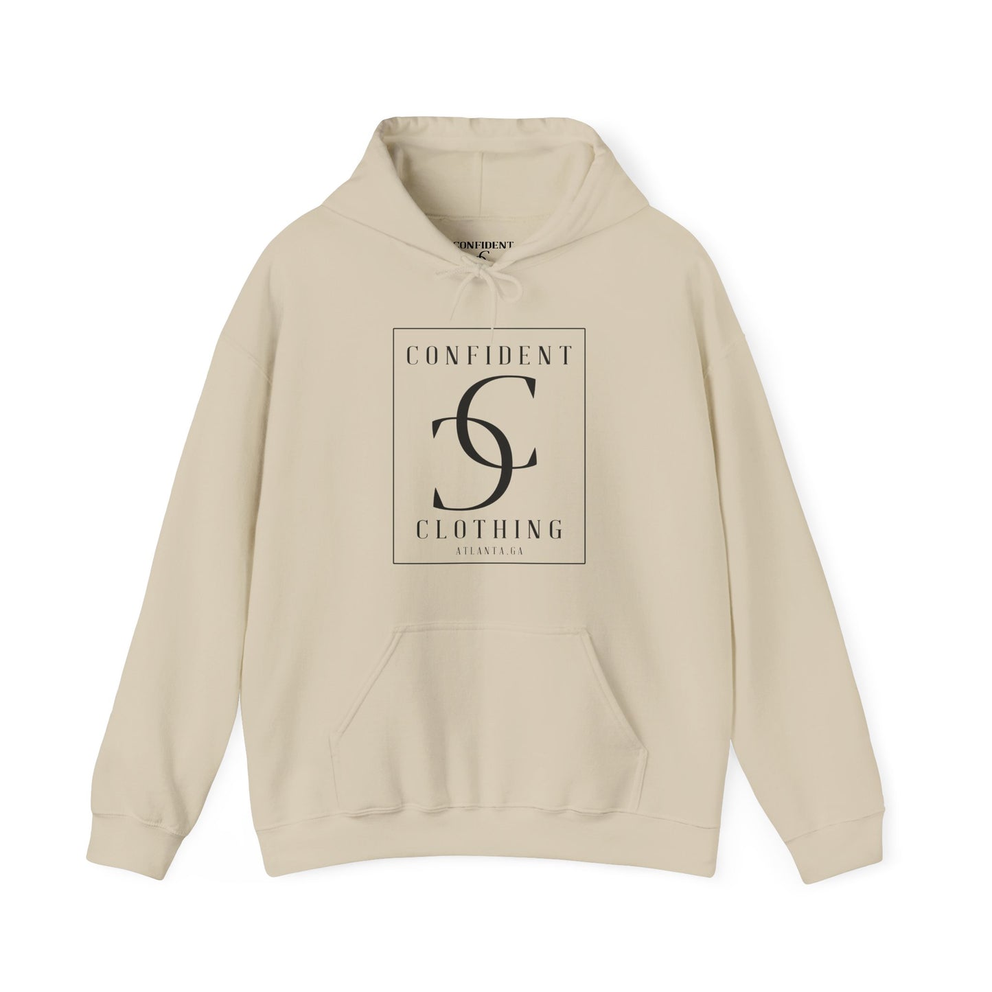 cc (Unisex) multi-color Confident Clothing Luxury Hooded Sweatshirt (black logo)