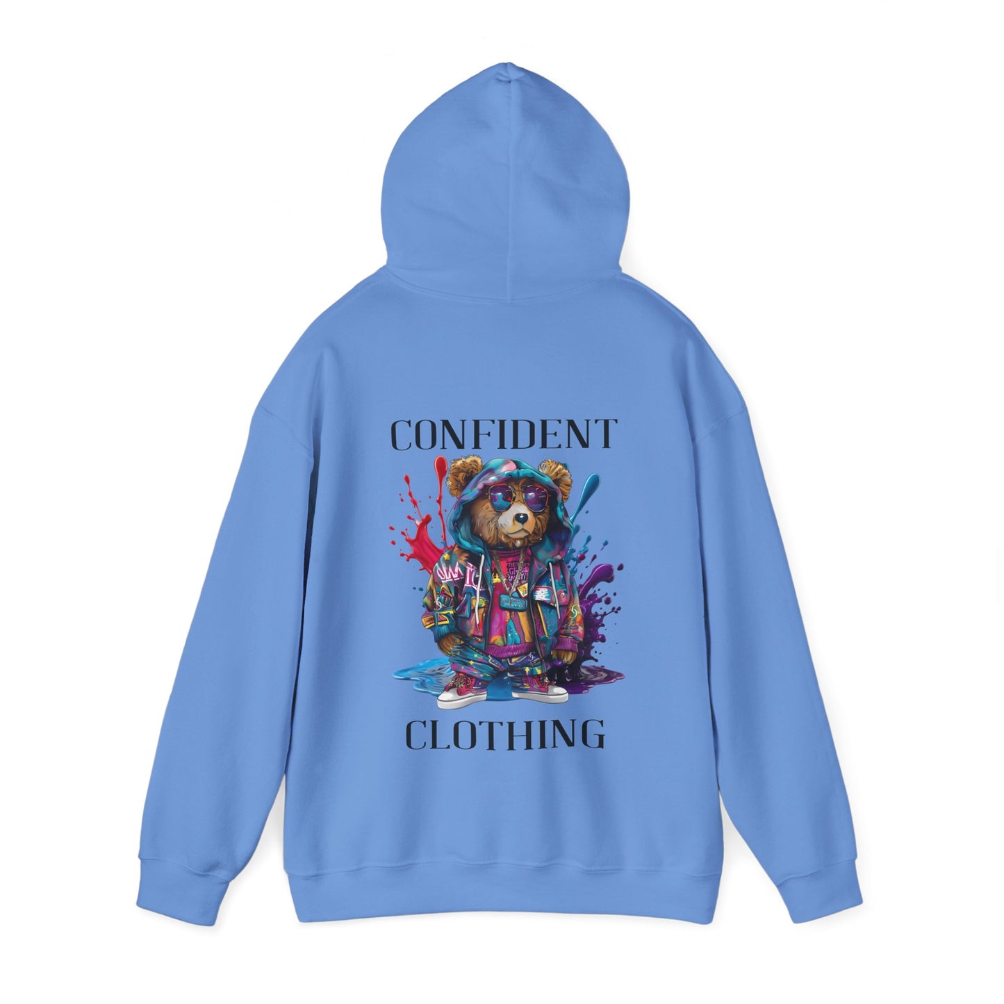 (Unisex) Confident Clothing Luxury Hooded Sweatshirt Urban Bear Collection (I Stay Drip Bear black logo)