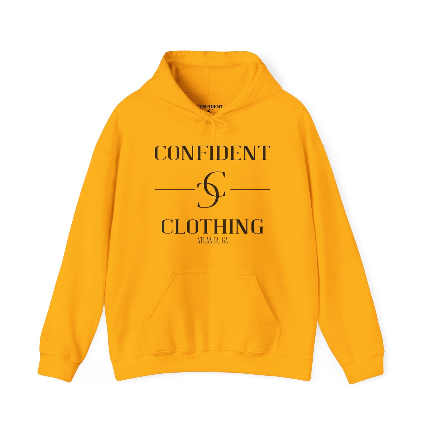 cc (Unisex) multi-color Confident Clothing Luxury Hooded Sweatshirt (black logo)