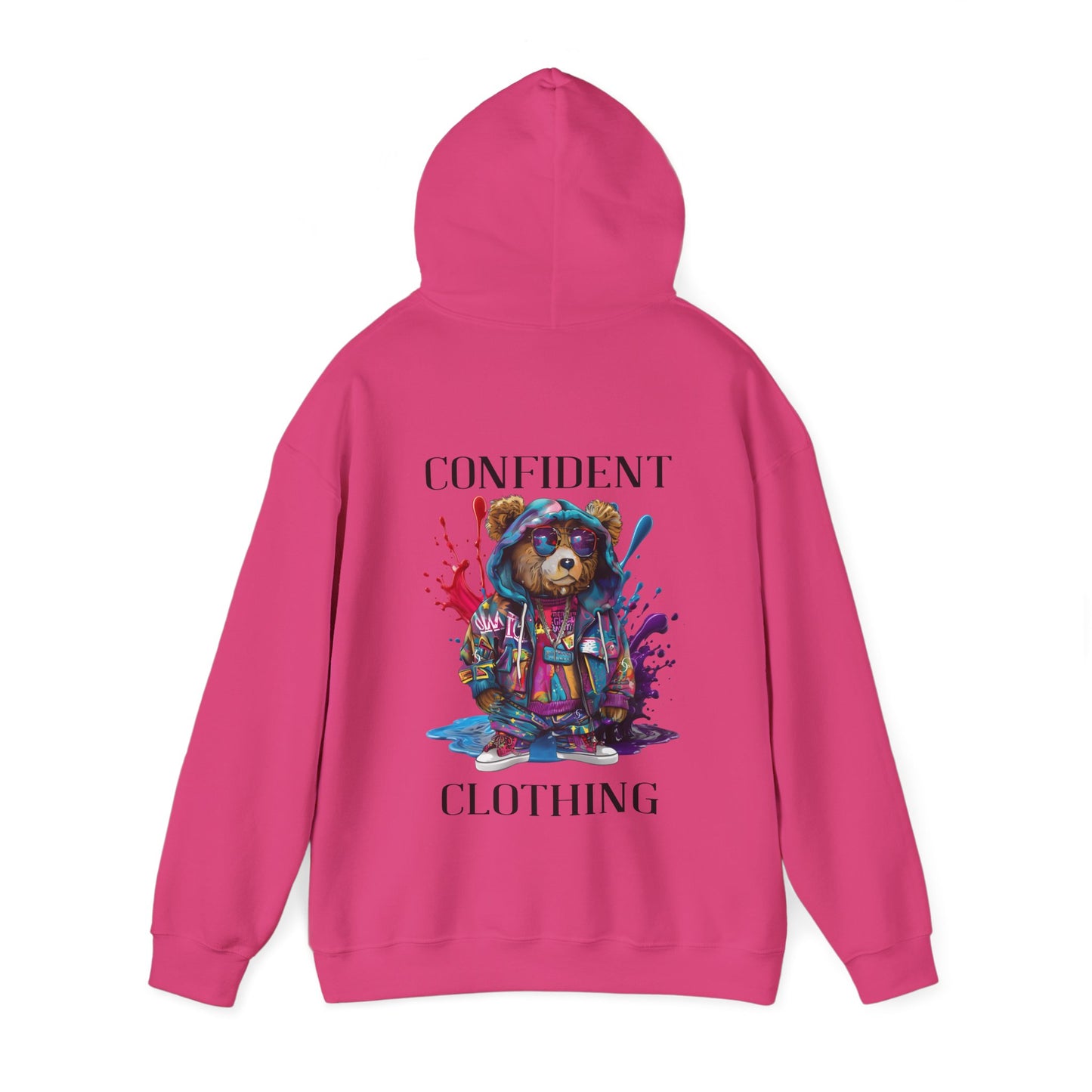 (Unisex) Confident Clothing Luxury Hooded Sweatshirt Urban Bear Collection (I Stay Drip Bear black logo)
