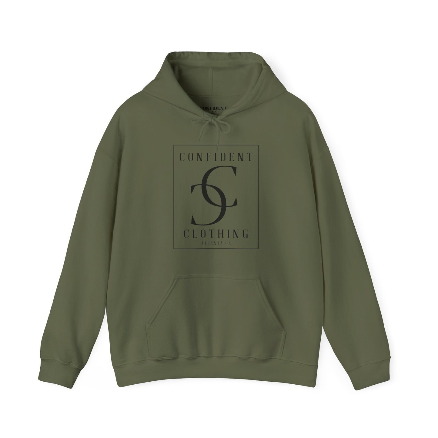 cc (Unisex) multi-color Confident Clothing Luxury Hooded Sweatshirt (black logo)
